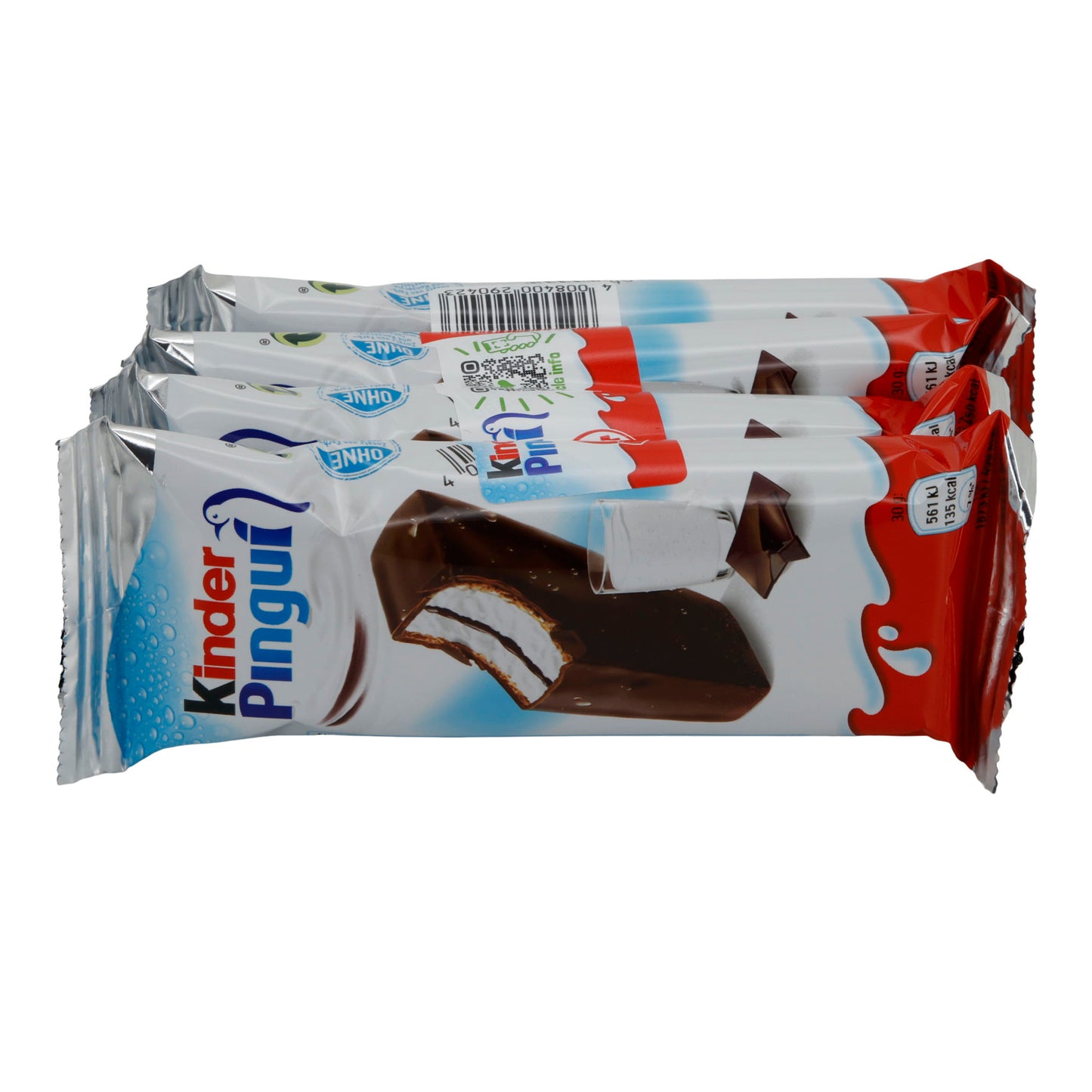 Süt Atıştırmalığı Kinder Pingui | Süt Atıştırmalığı | Çikolata ve Kakao Çekirdeği ile | 4×30 g (120 g)