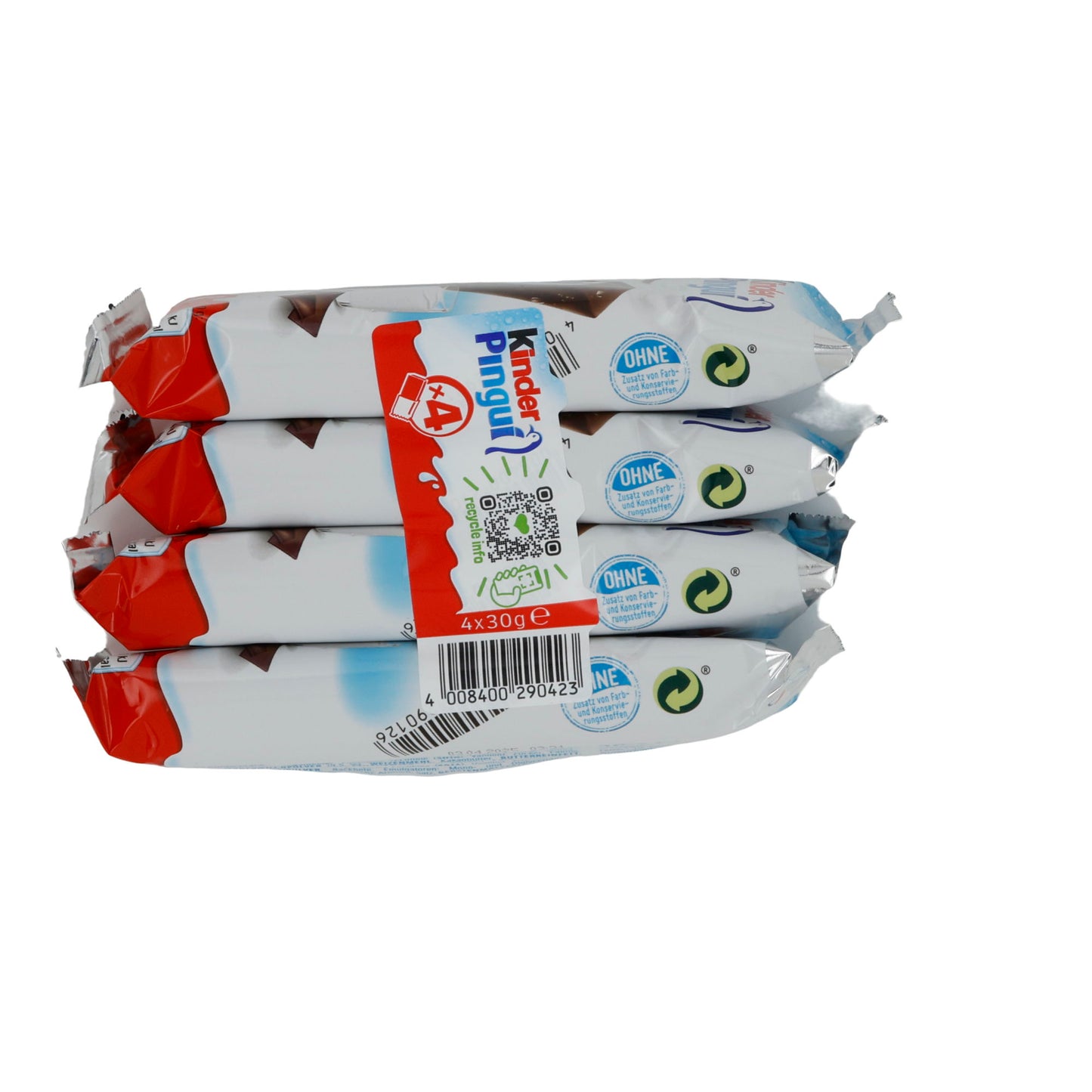Süt Atıştırmalığı Kinder Pingui | Süt Atıştırmalığı | Çikolata ve Kakao Çekirdeği ile | 4×30 g (120 g)