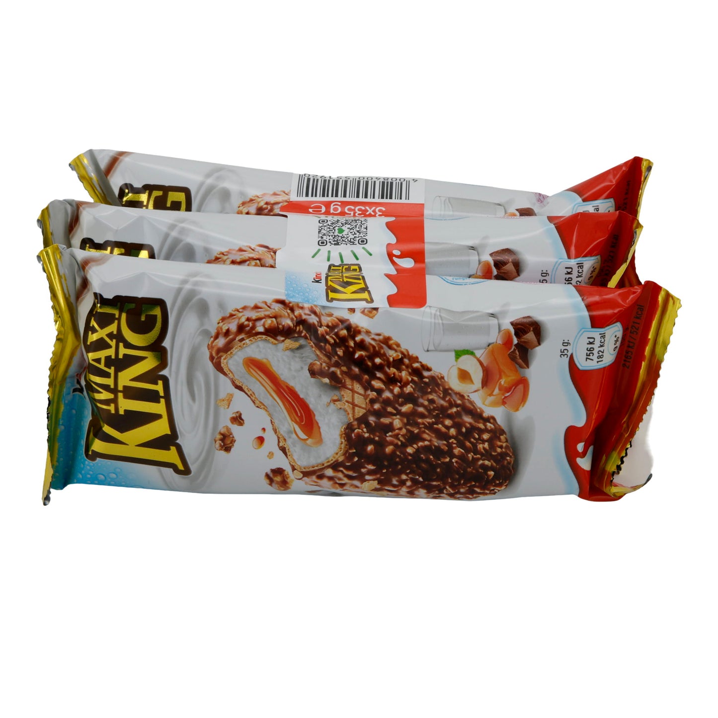 Milch-Snack Kinder Maxi King | Milch-Snack | Mit Karamell und Haselnüssen | 3×35 g (105 g)