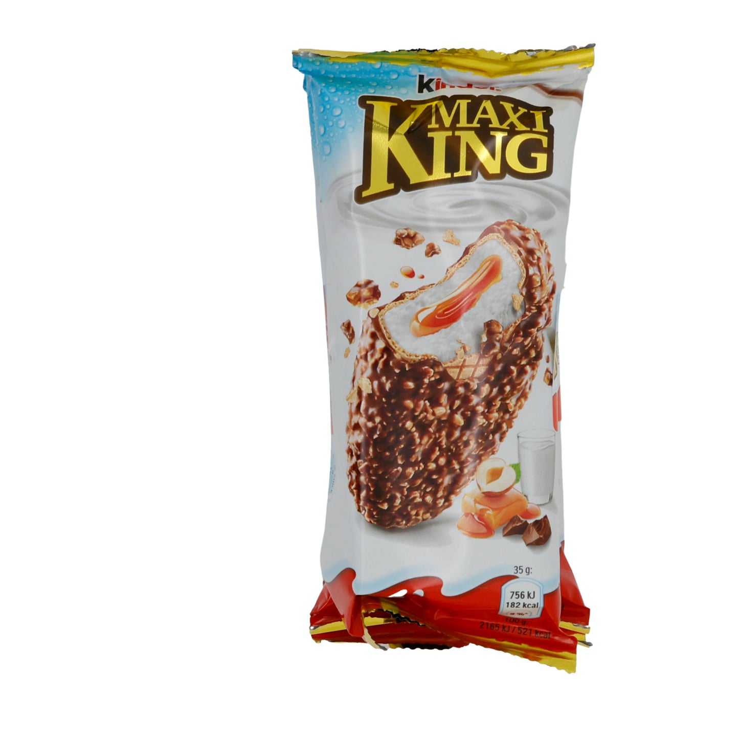 Milch-Snack Kinder Maxi King | Milch-Snack | Mit Karamell und Haselnüssen | 3×35 g (105 g)