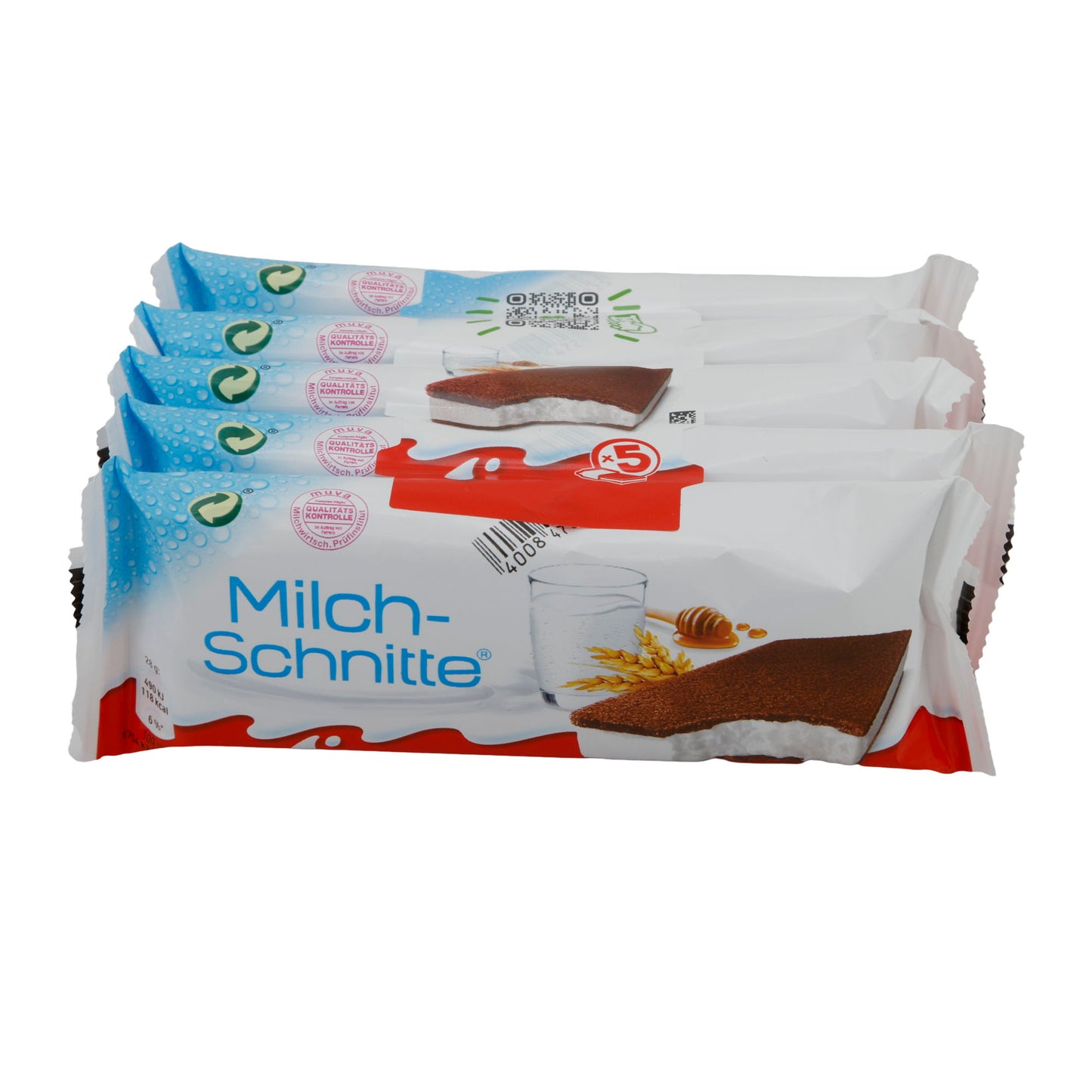 Milch-Schnitte® | Süt Atıştırmalığı | Bal ve Bisküvi ile | 5'li Paket (5×28 g = 140 g)