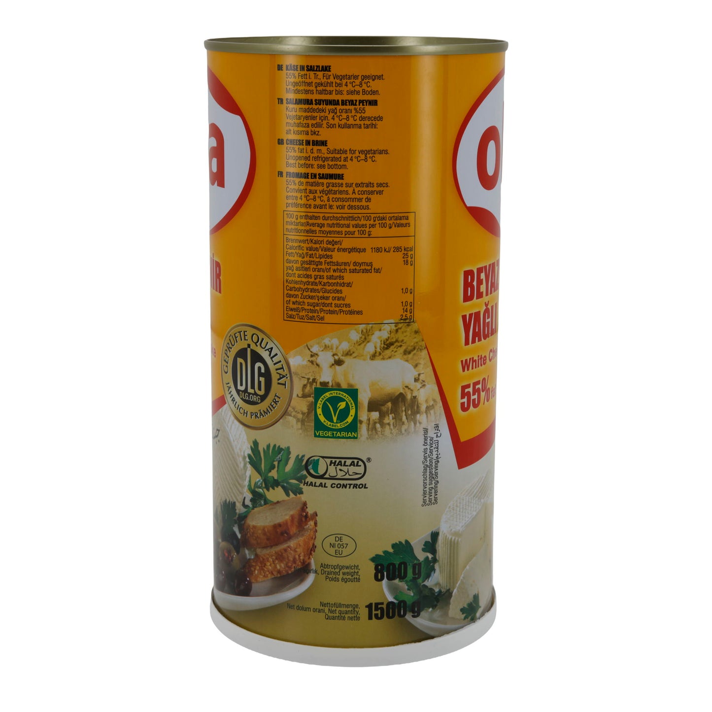 Weißkäse Oba | Weißkäse in Salzlake | Vollfettkäse mit 55 % Fett i. Tr. | 1500 g