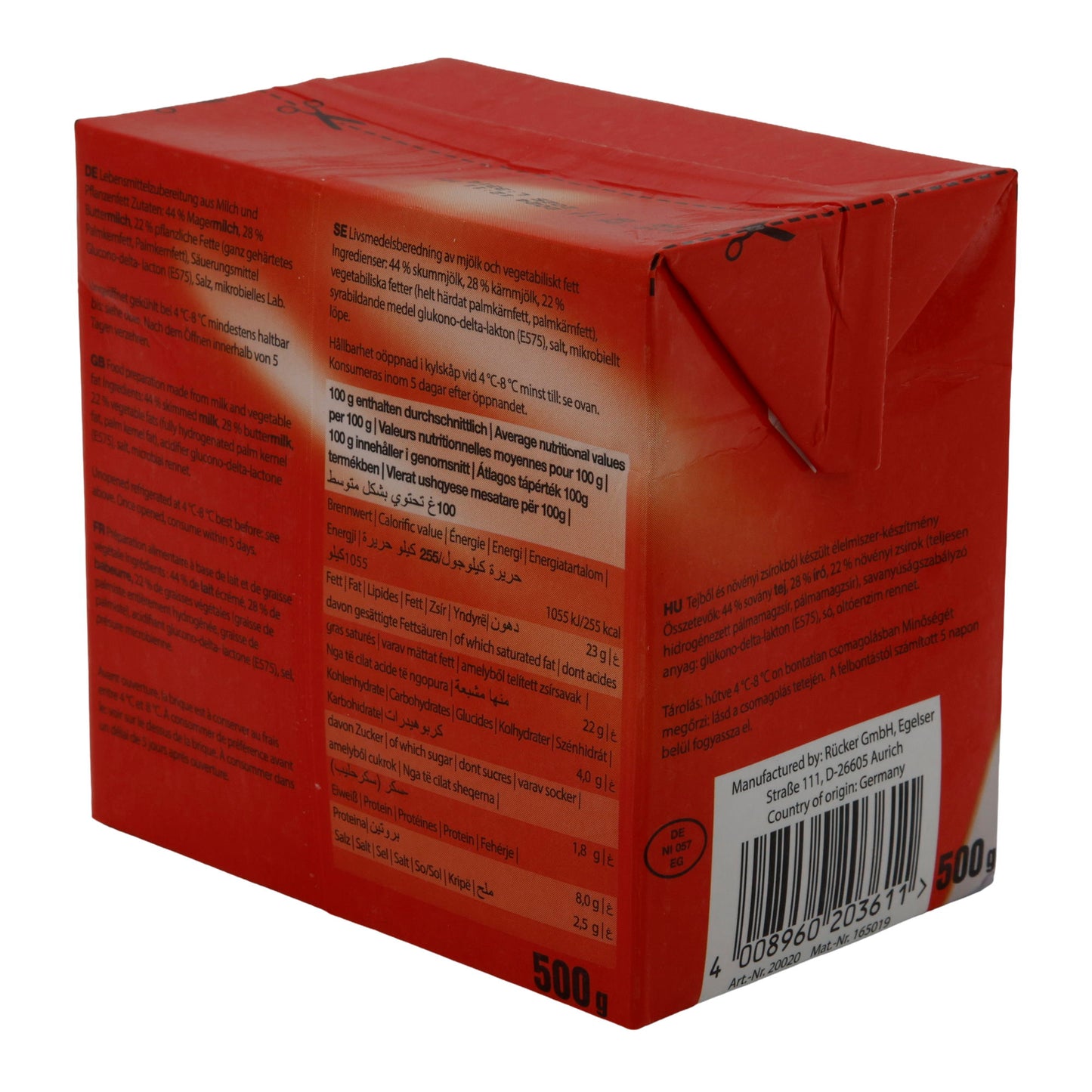 Prodotto lattiero-caseario German White Combi | Con grassi vegetali | Gusto versatile | 500 g