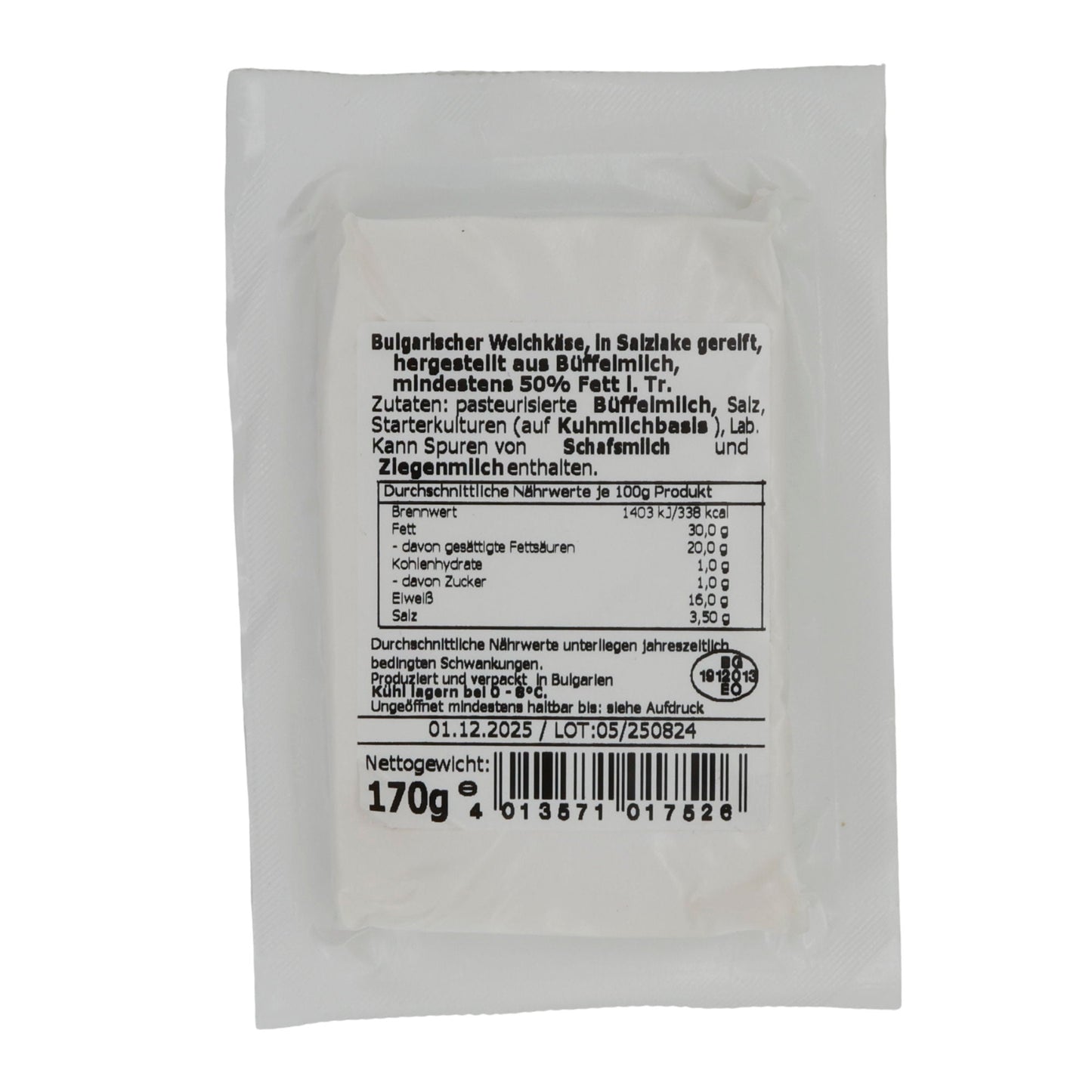 Weißkäse Rodina | Büffelkäse | Bulgarisch, in Salzlake gereift | 170g ORIGINAL