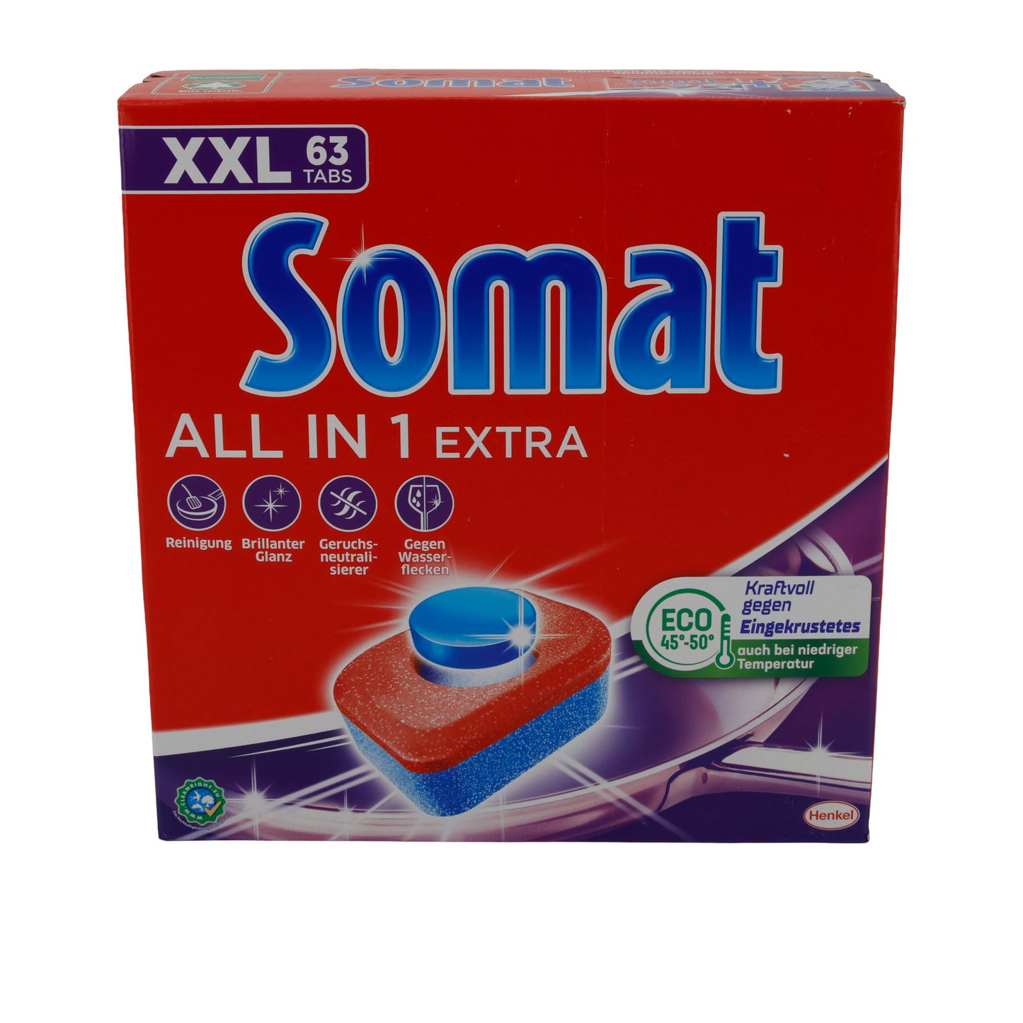 Geschirrspültabs Somat | All in 1 Extra | Kraftvoll gegen Eingebranntes | 63 Stück