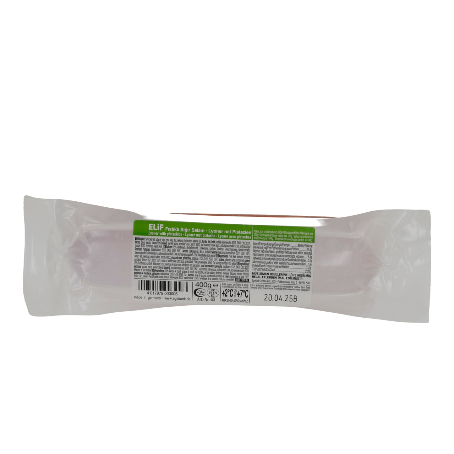 Mortadella con pistacchi Elif | Salume | Lyoner con pistacchi | 400g