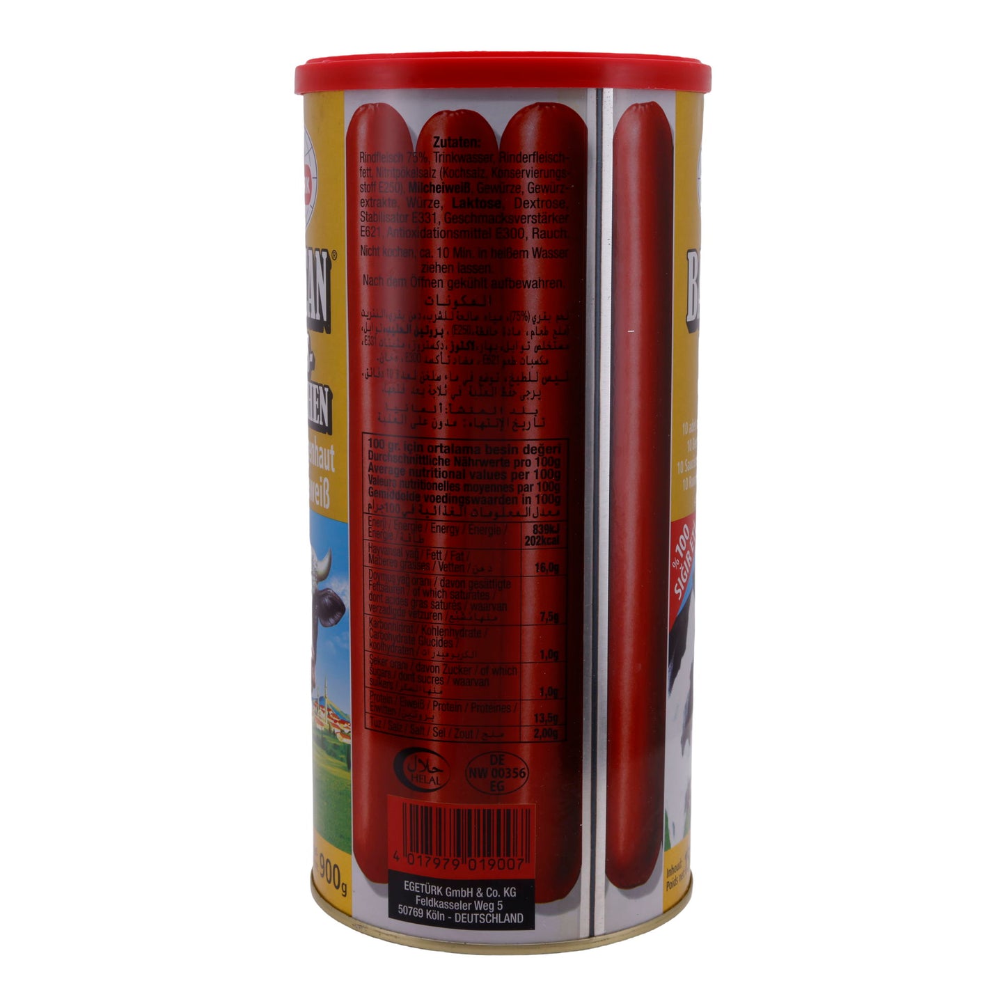 Salsicce di manzo Egetürk Babacan | Salsicce con budello naturale | 10 pezzi, con proteine del latte | 1500 g