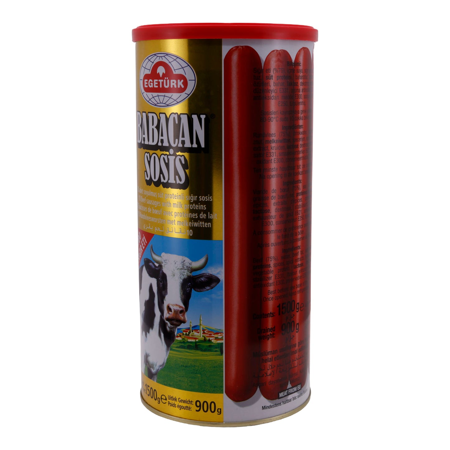 Salsicce di manzo Egetürk Babacan | Salsicce con budello naturale | 10 pezzi, con proteine del latte | 1500 g