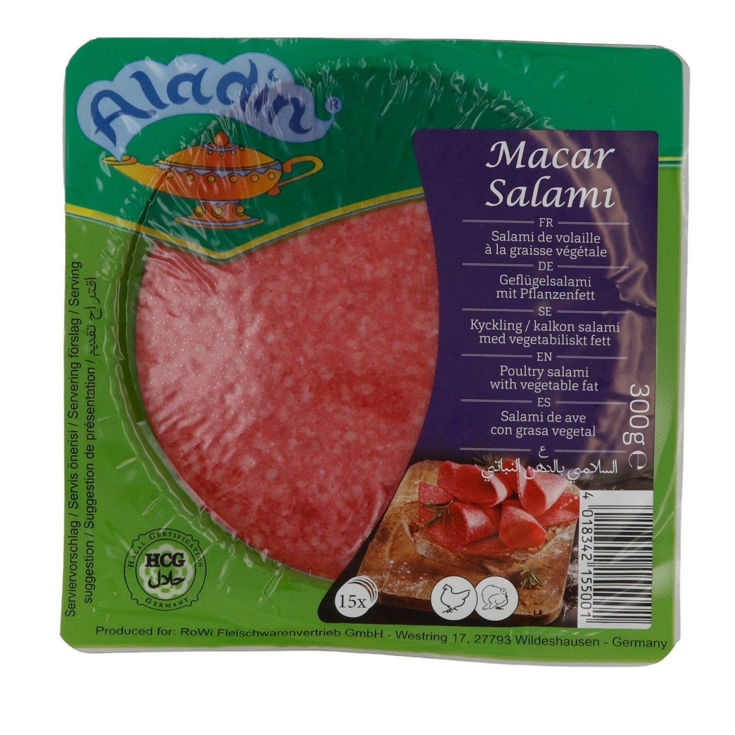 Salami Aladin | Macar | Salame di pollame speziato in stile ungherese, halal | 300g
