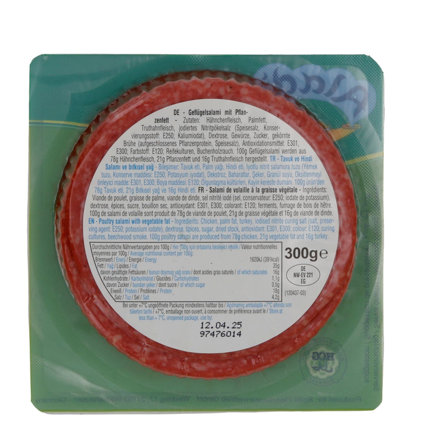 Salami Aladin | Macar | Würzige Geflügelsalami nach ungarischer Art, halal | 300g ALADIN