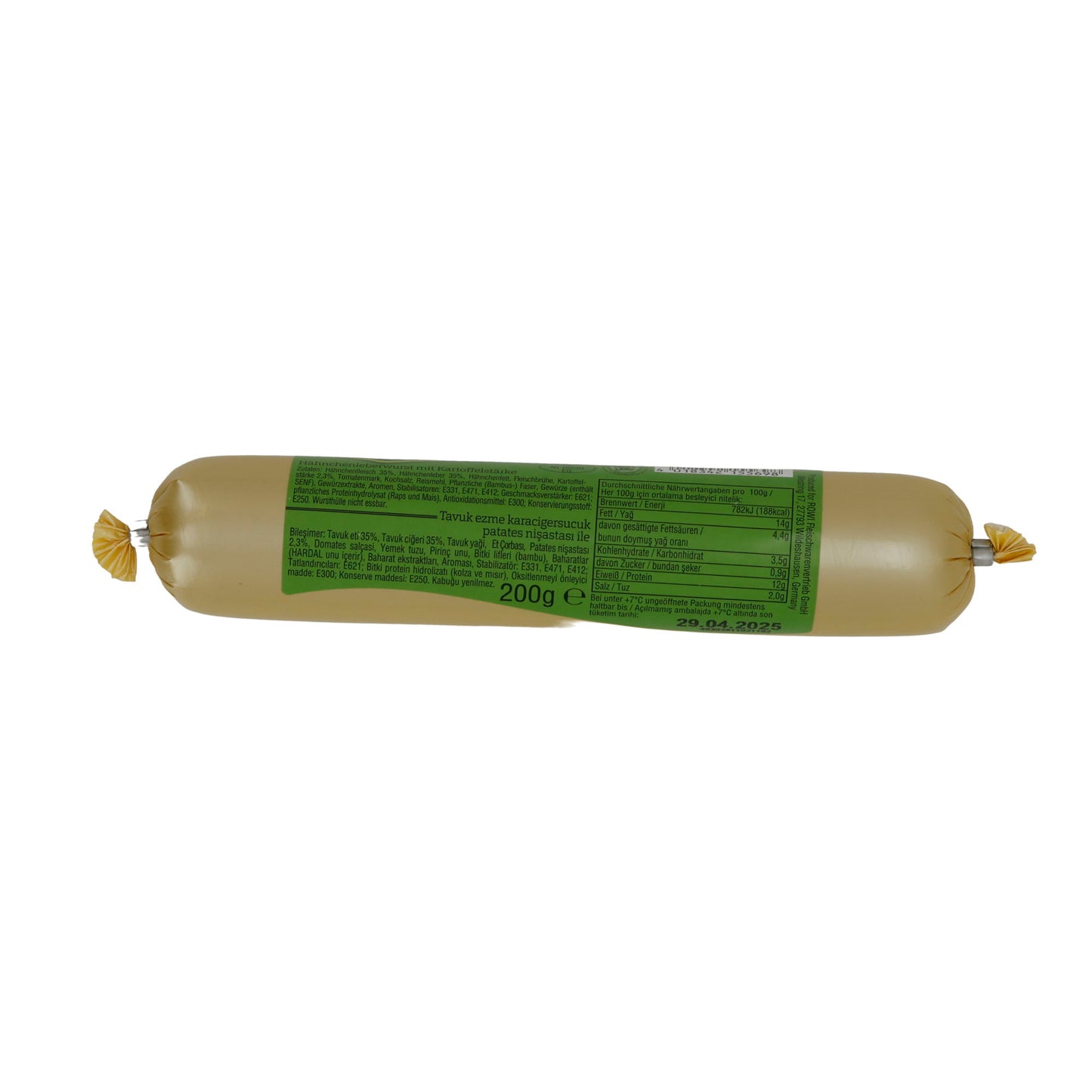 Leberwurst Aladin | Paté di fegato di pollo | Halal, pollo con amido di patate | 200g