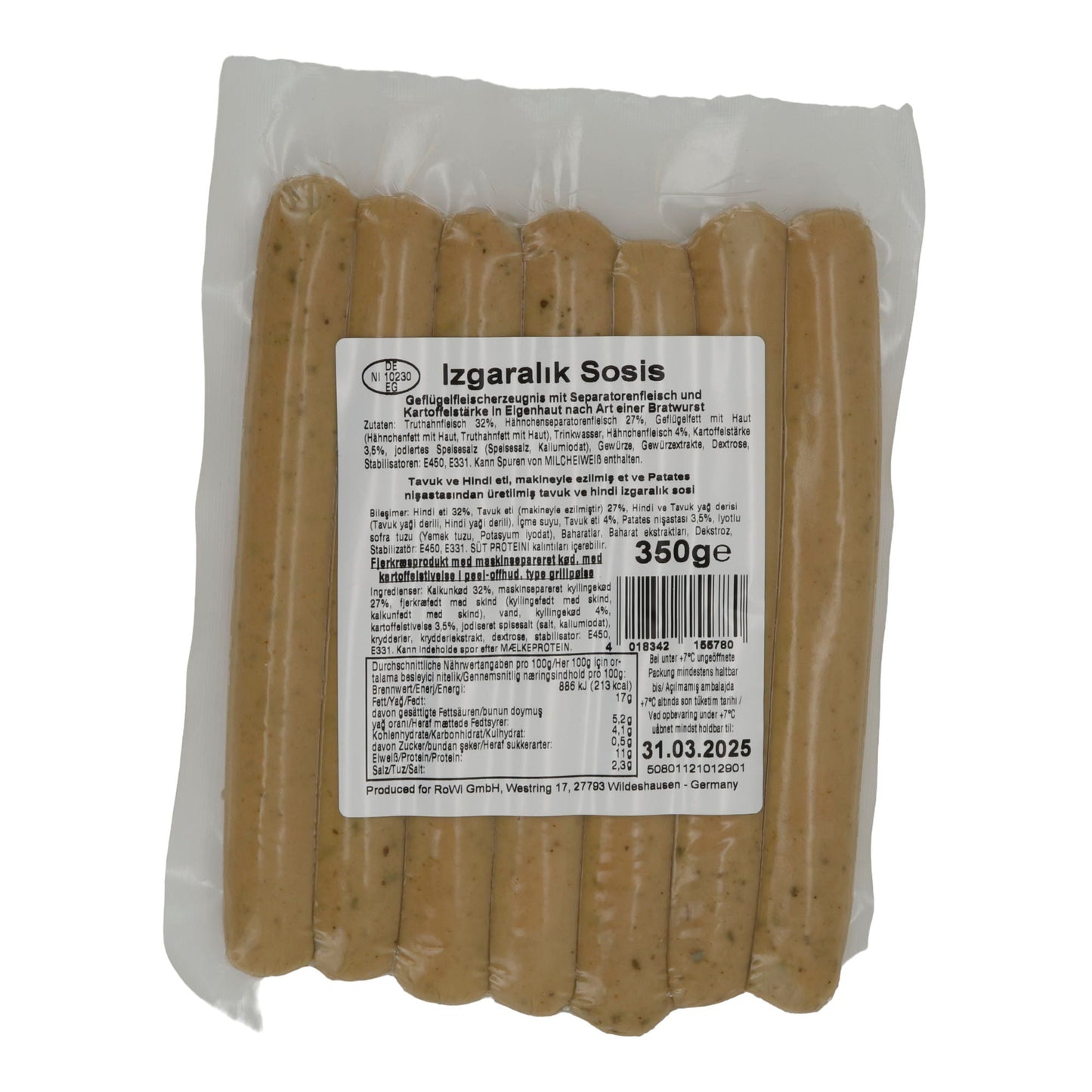 Würstchen Aladin | Izgaralık Sosis | Halal, Geflügel für den Grill | 500g ALADIN