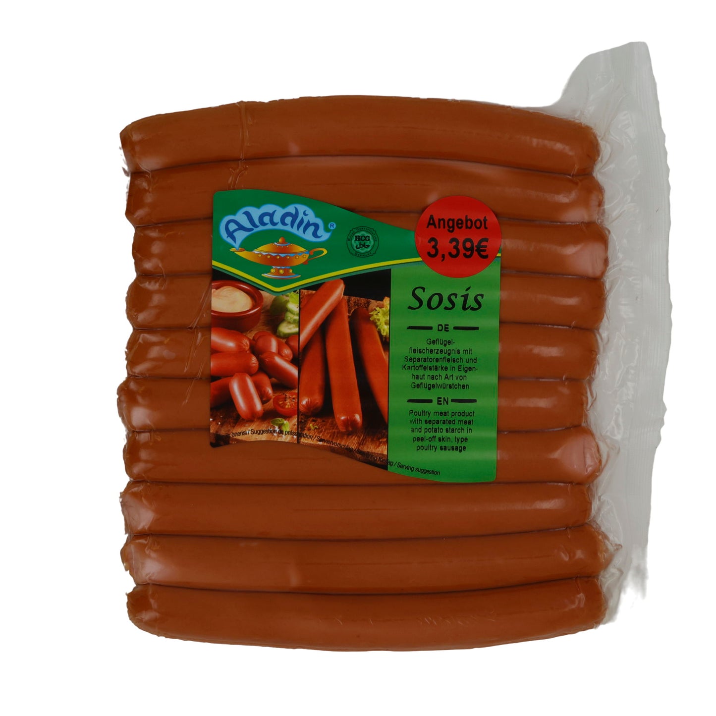 Würstchen Aladin | Geflügel-Sosis | Halal, herzhaft | 500g