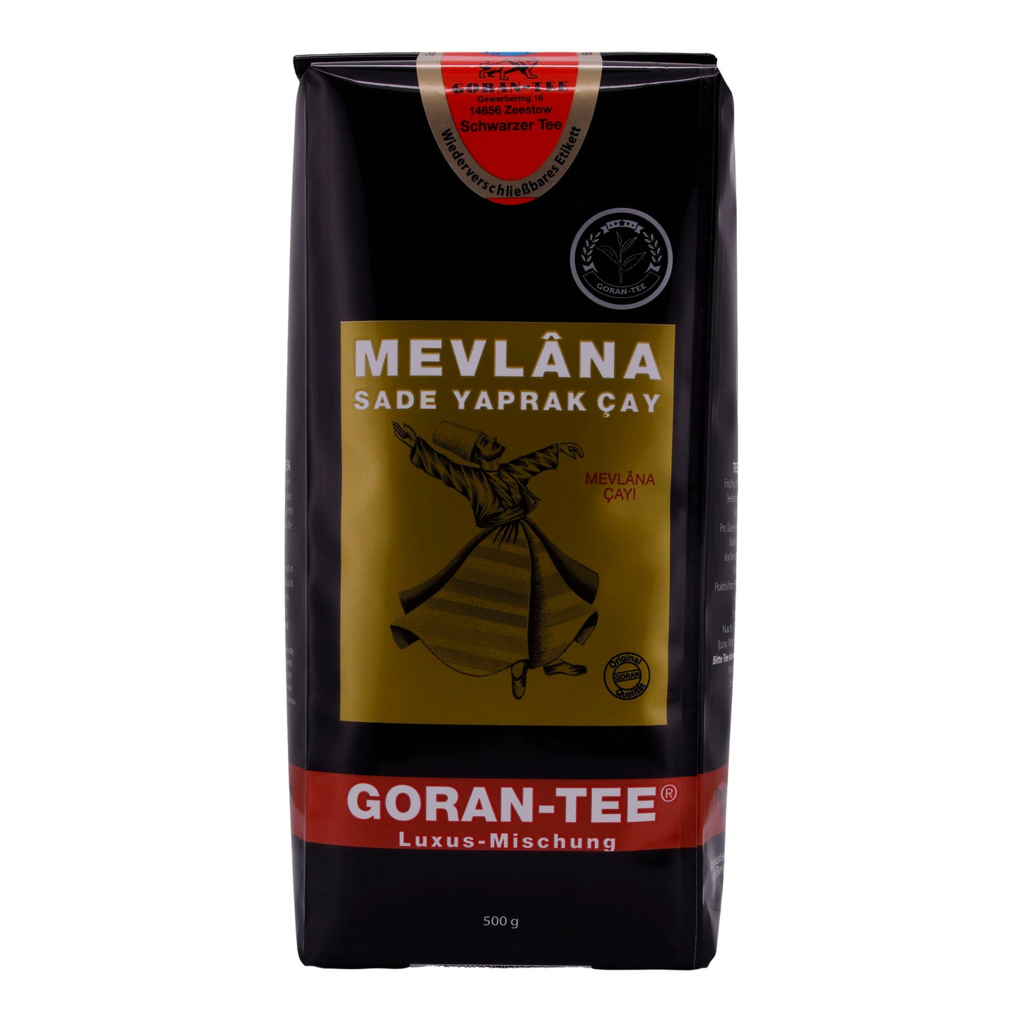Luxus Tee Goran | Mevlana | Premium-Teemischung | Schwarzer Tee, erlesene Aromen | 500 g Packung