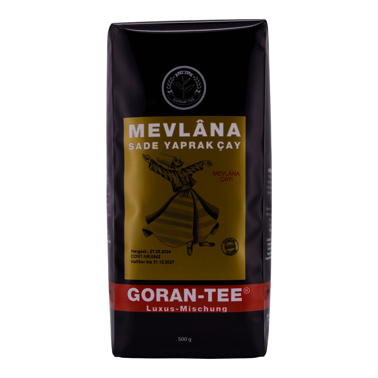 Luxus Tee Goran | Mevlana | Premium-Teemischung | Schwarzer Tee, erlesene Aromen | 500 g Packung