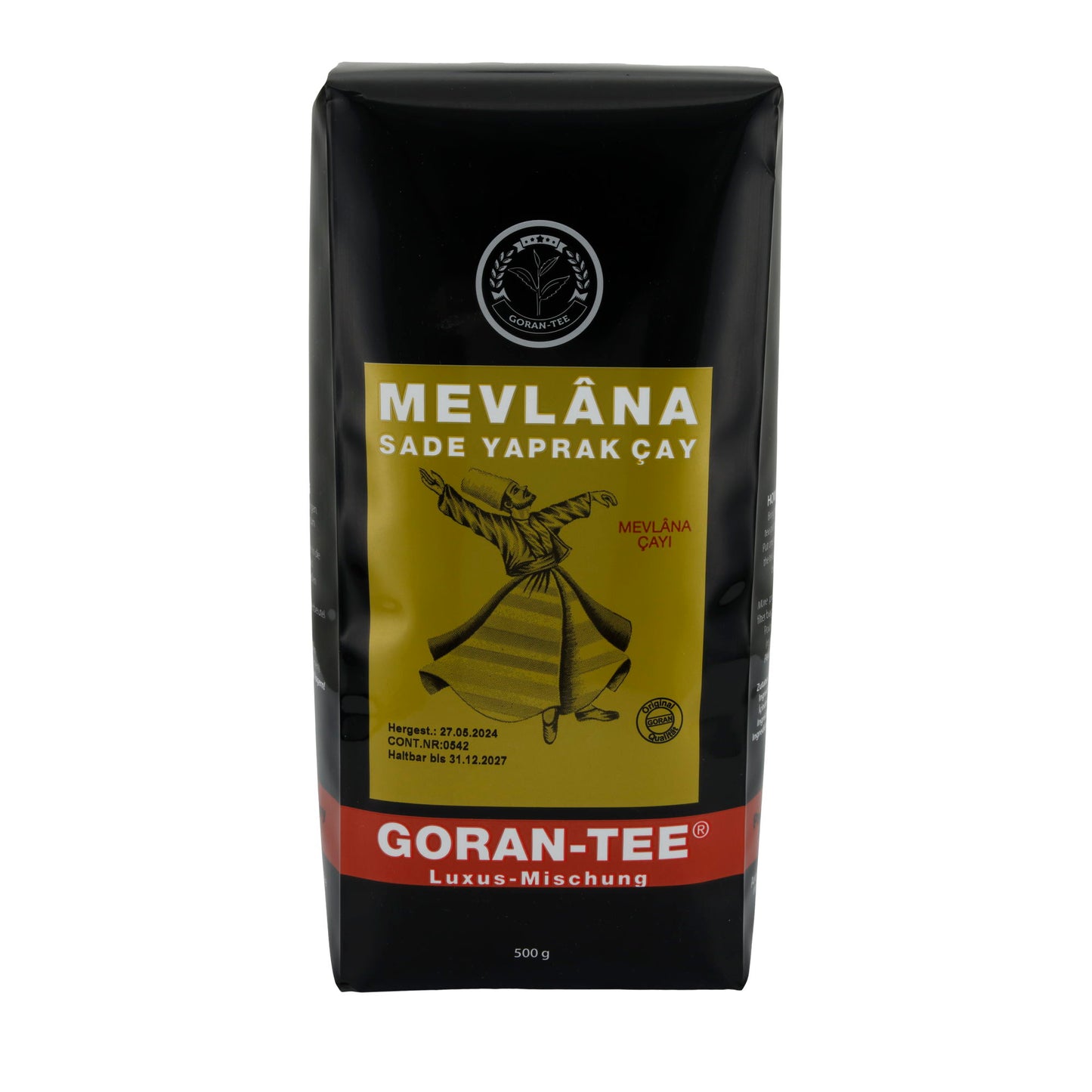 Luxus Tee Goran | Mevlana | Premium-Teemischung | Schwarzer Tee, erlesene Aromen | 500 g Packung