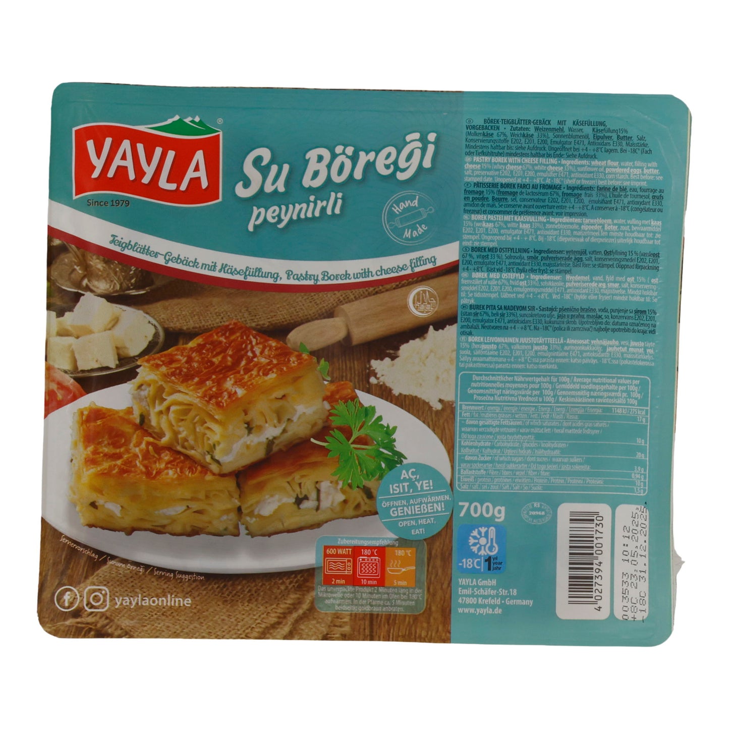 Börek Yayla | Su Böreği Peynirli | Traditionell, handgemacht, Käsefüllung | 700 g