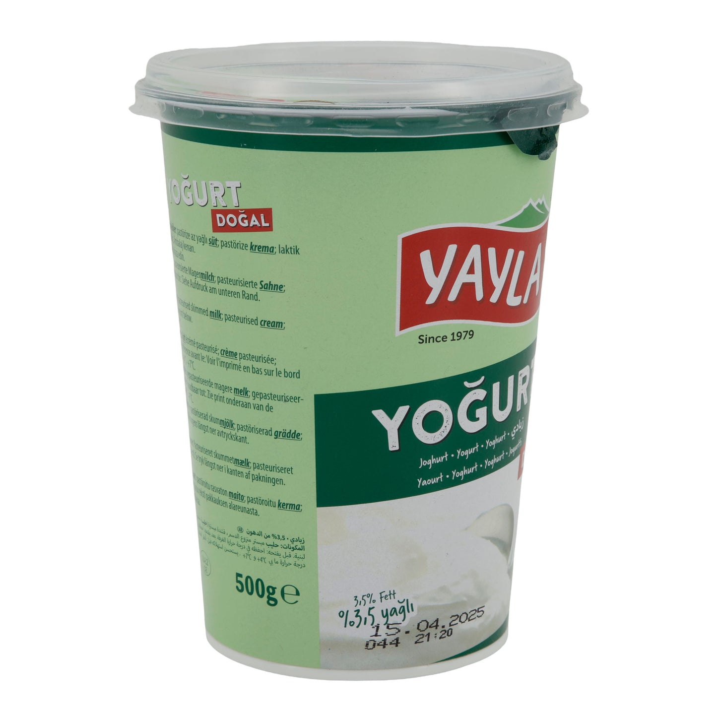 Joghurt Yayla Naturjoghurt | Joghurt | Cremig mit 3,5 % Fett | 500 g