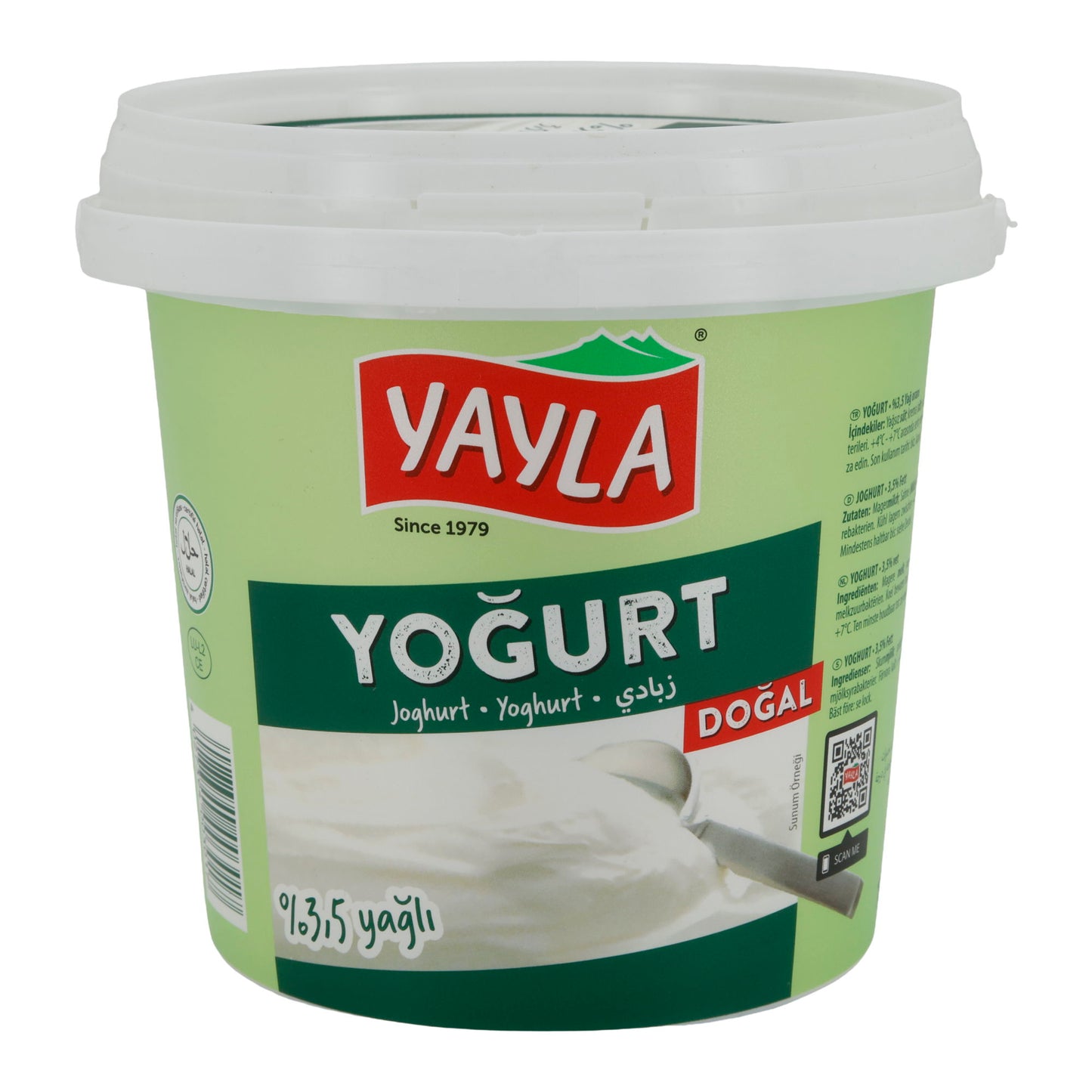 Yogurt Yayla Natural Yogurt | Yogurt | Creamy with 3.5% Fat | 1 kg