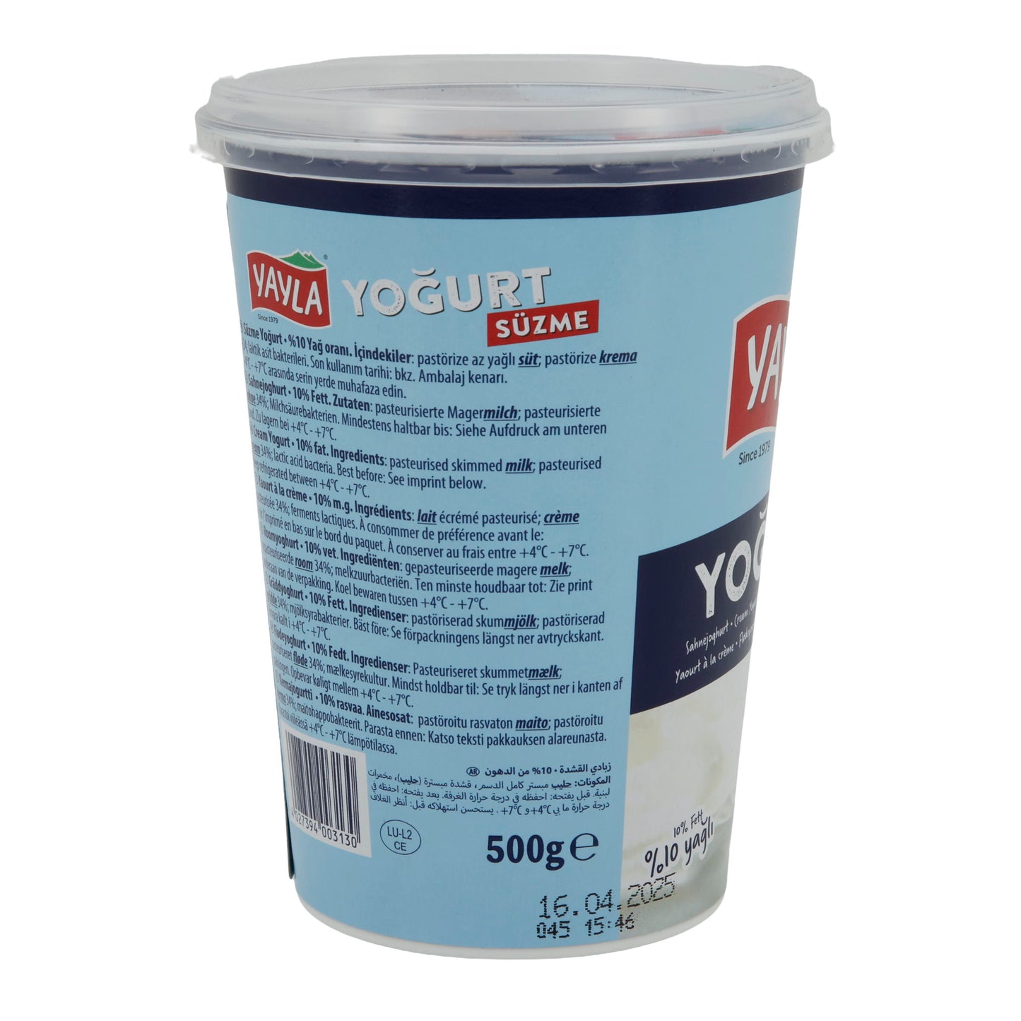 Yogurt Yayla Yogurt Naturale | Yogurt | Cremoso con 10% di grassi | 500 g