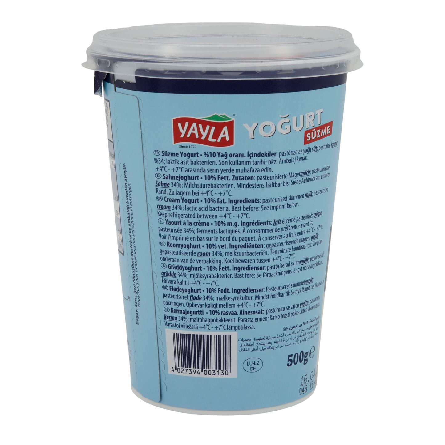 Yogurt Yayla Yogurt Naturale | Yogurt | Cremoso con 10% di grassi | 500 g