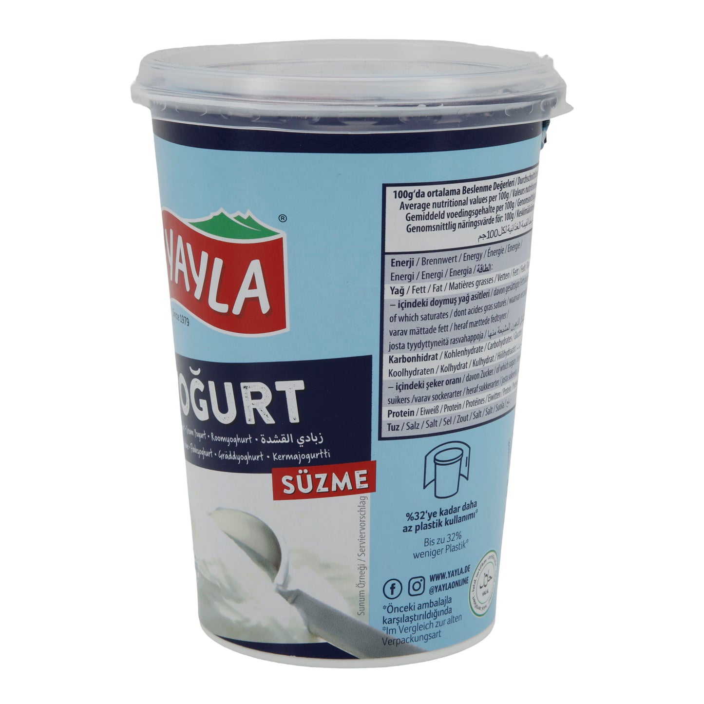 Yogurt Yayla Yogurt Naturale | Yogurt | Cremoso con 10% di grassi | 500 g