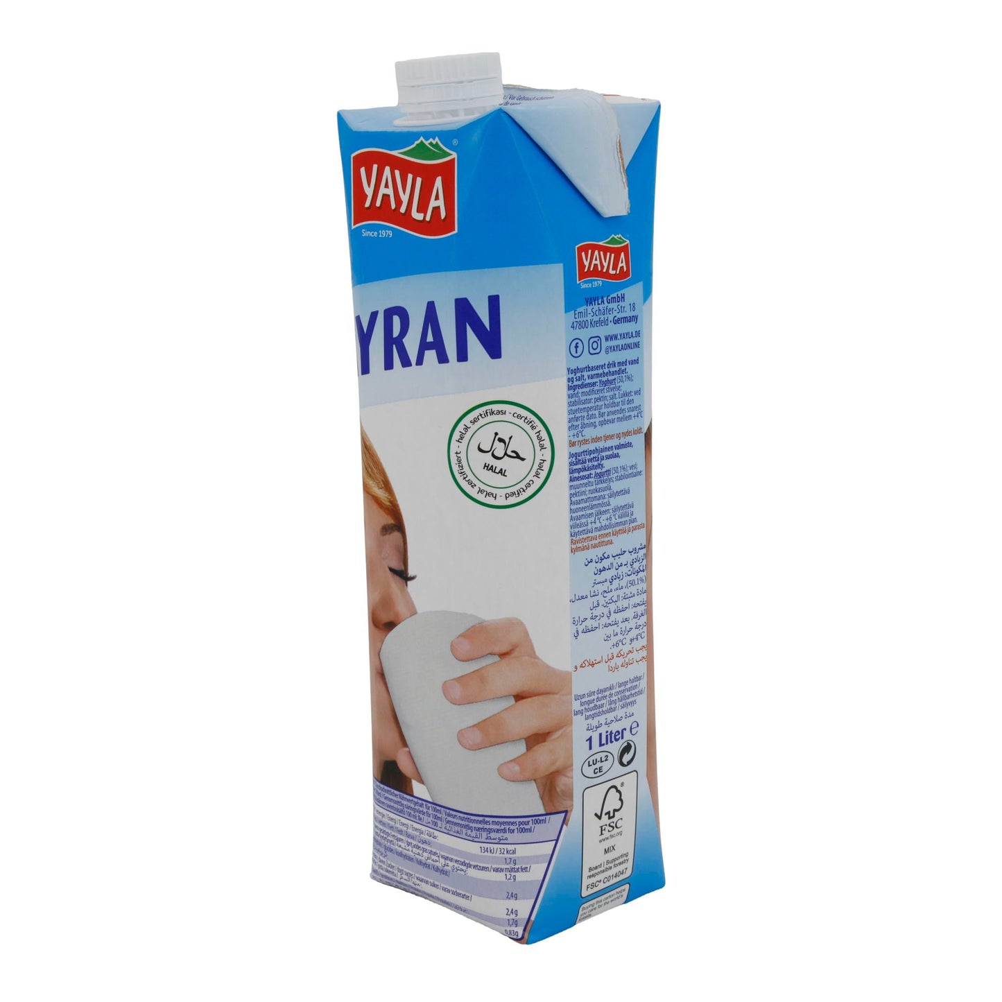 Joghurt Yayla Ayran | Erfrischend | Joghurtgetränk | 1 l YAYLA