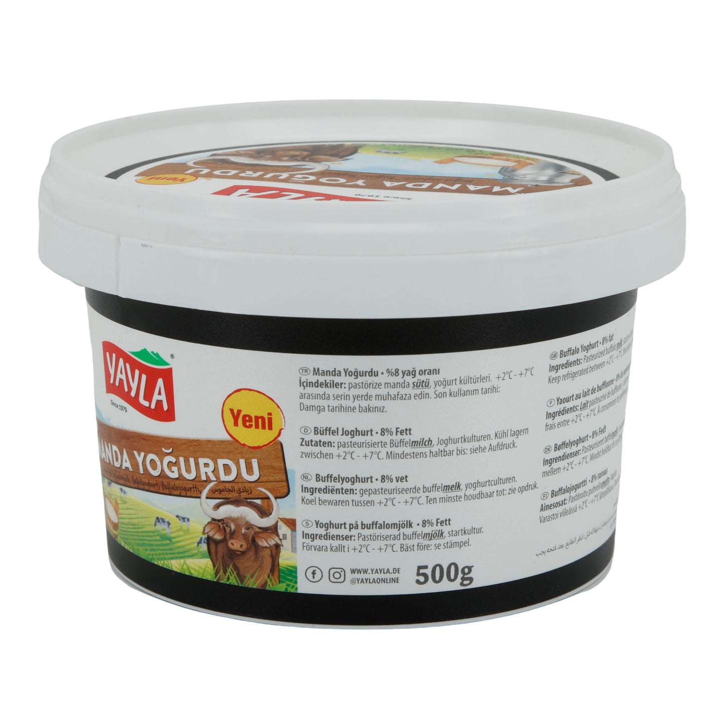 Yogurt Yayla Yogurt di Bufala | Yogurt | Tradizionale con 8% di grassi | 500 g