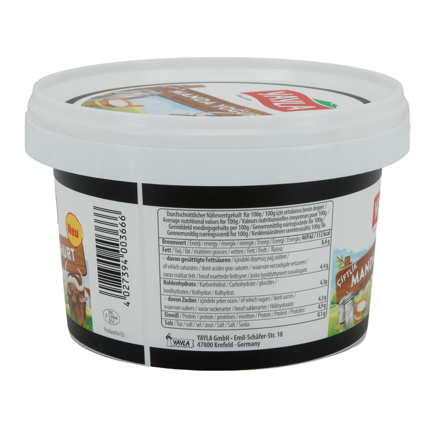 Yogurt Yayla Yogurt di Bufala | Yogurt | Tradizionale con 8% di grassi | 500 g