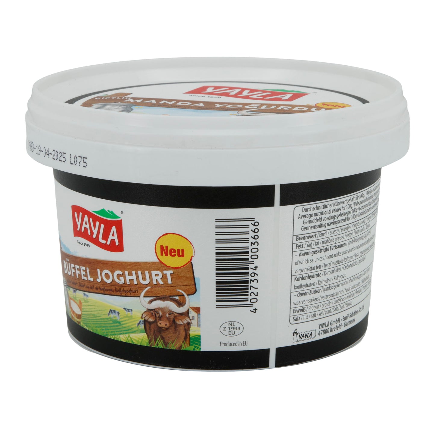 Yogurt Yayla Yogurt di Bufala | Yogurt | Tradizionale con 8% di grassi | 500 g