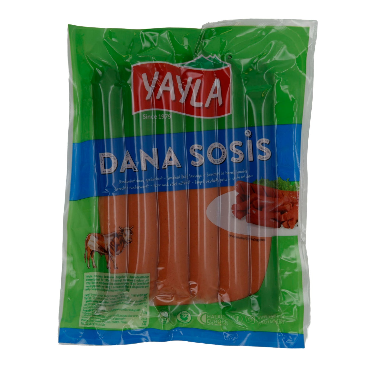 Würstchen Yayla | Dana Sosis | Geräuchert, Rind, Halal-zertifiziert | 430 g