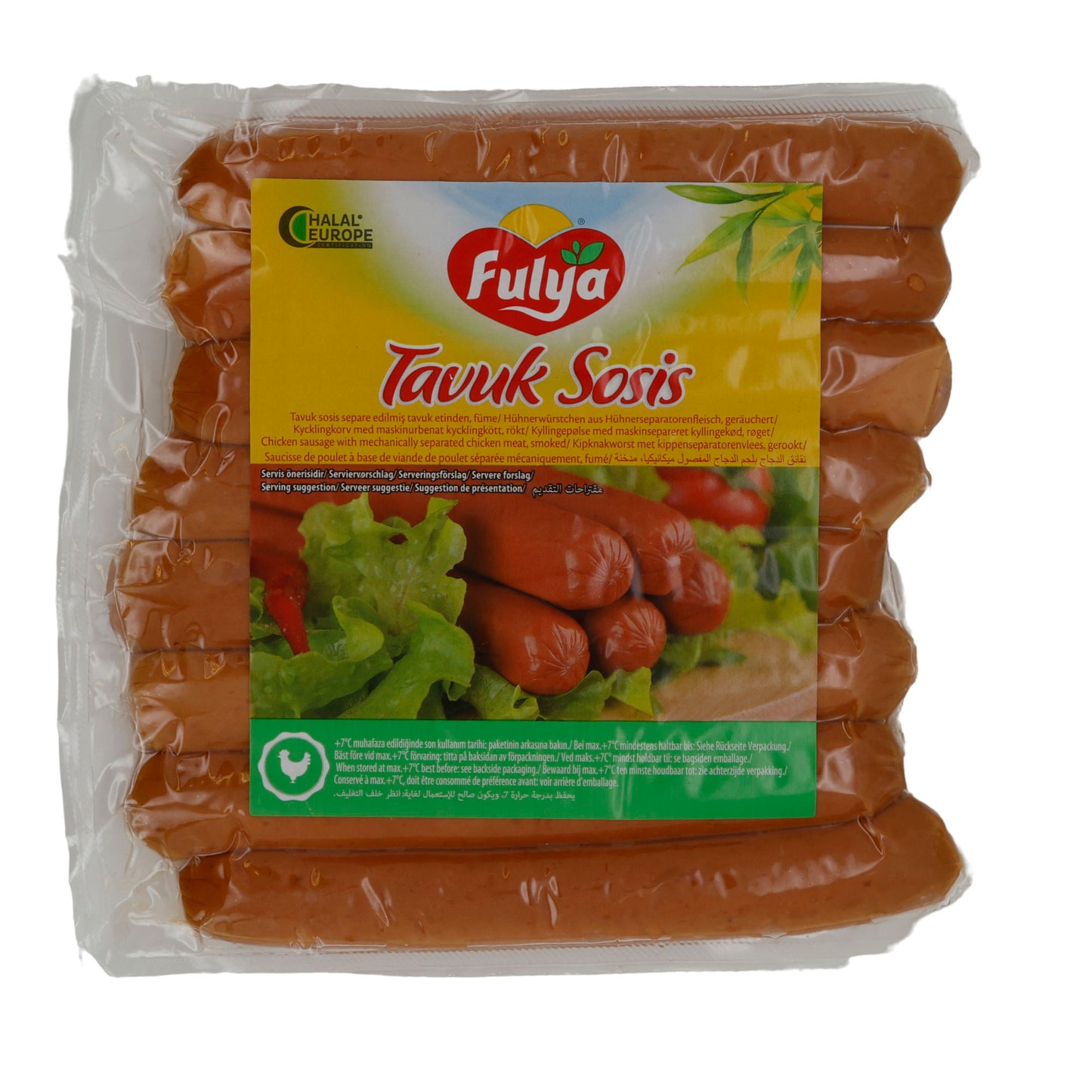 Würstchen Fulya | Tavuk Sosis | Halal, Hähnchen, rauchiges Aroma | 400 g