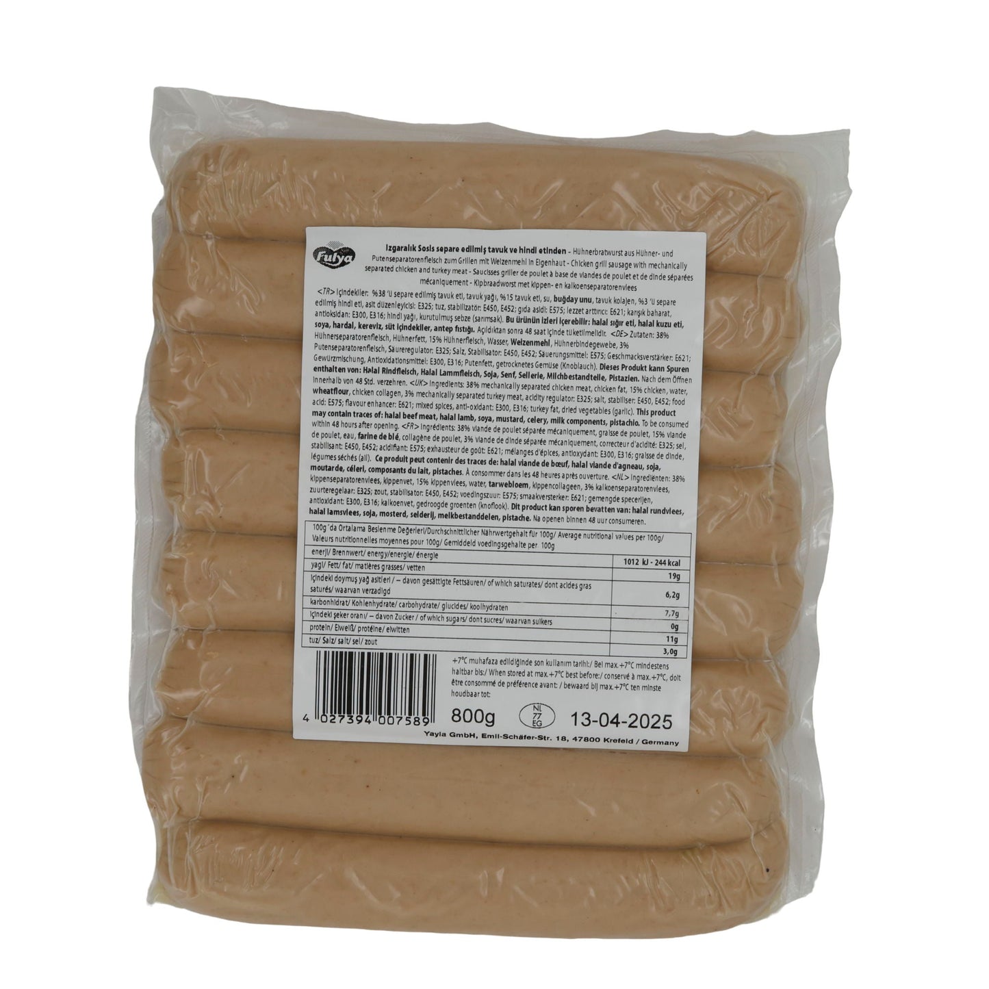 Grillwürstchen Fulya | Izgara Sosis | Halal, Huhn & Pute | 800 g FULYA