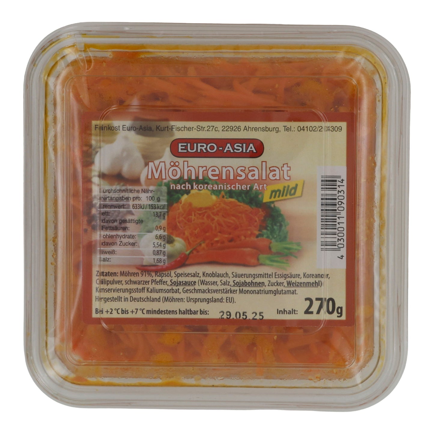 Salade Euro-Asia Salade de carottes | À la coréenne | Doux | 270 g
