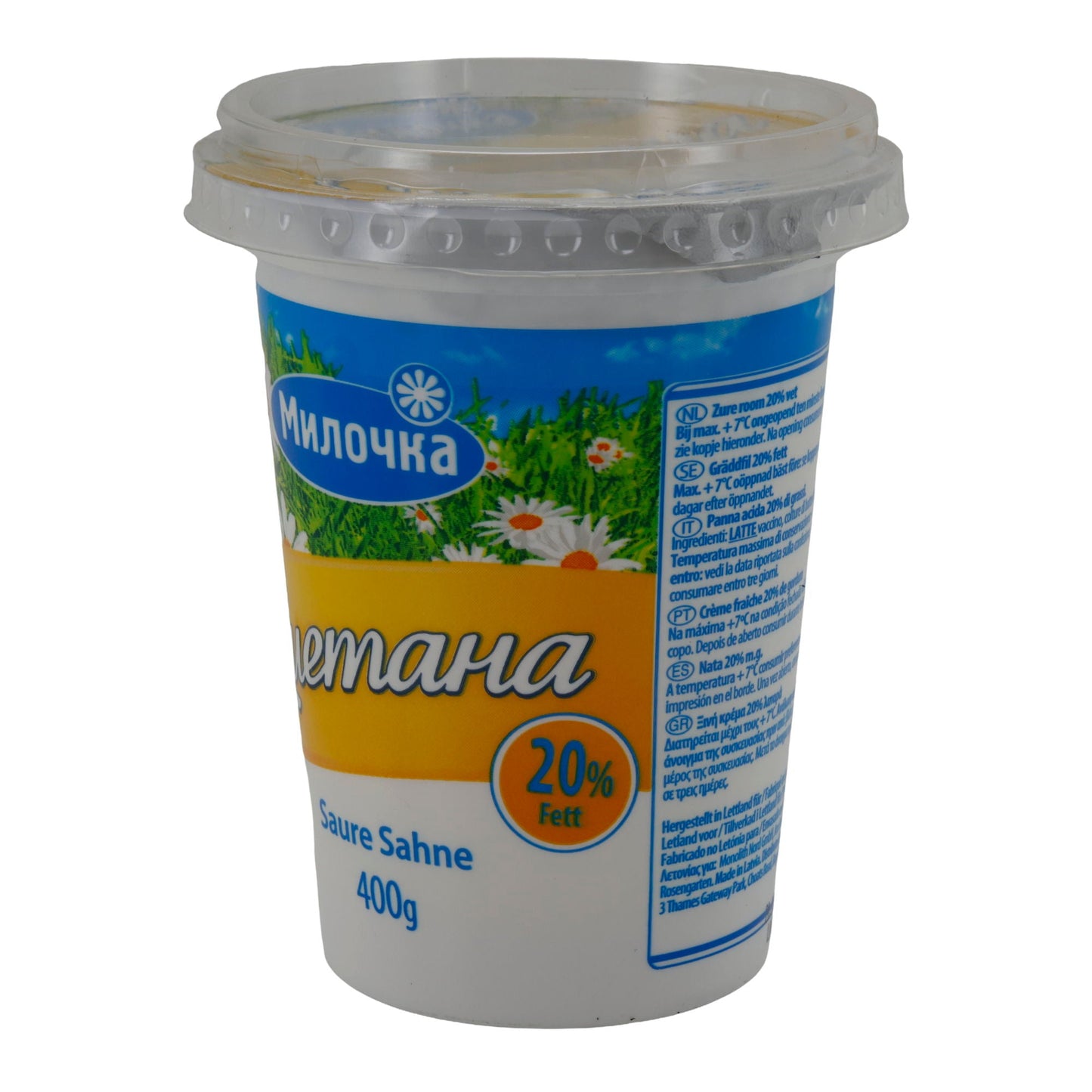 Sauerrahm Milochka Saure Sahne | Sauerrahm | 20 % Fett, cremig | 400 g Becher Milochka