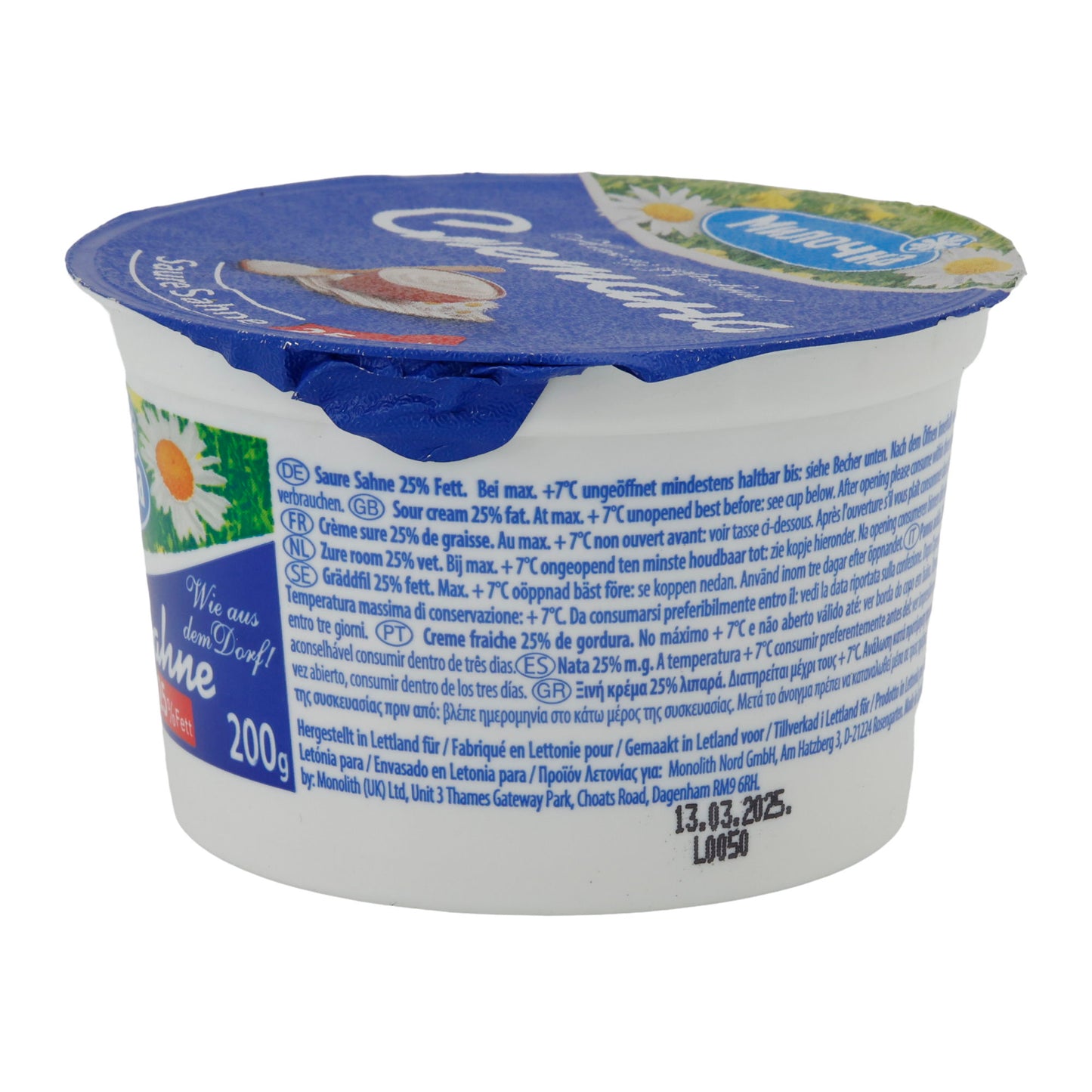 Sauerrahm Milochka Saure Sahne | Sauerrahm | Cremig mit 25% Fett | 200 g