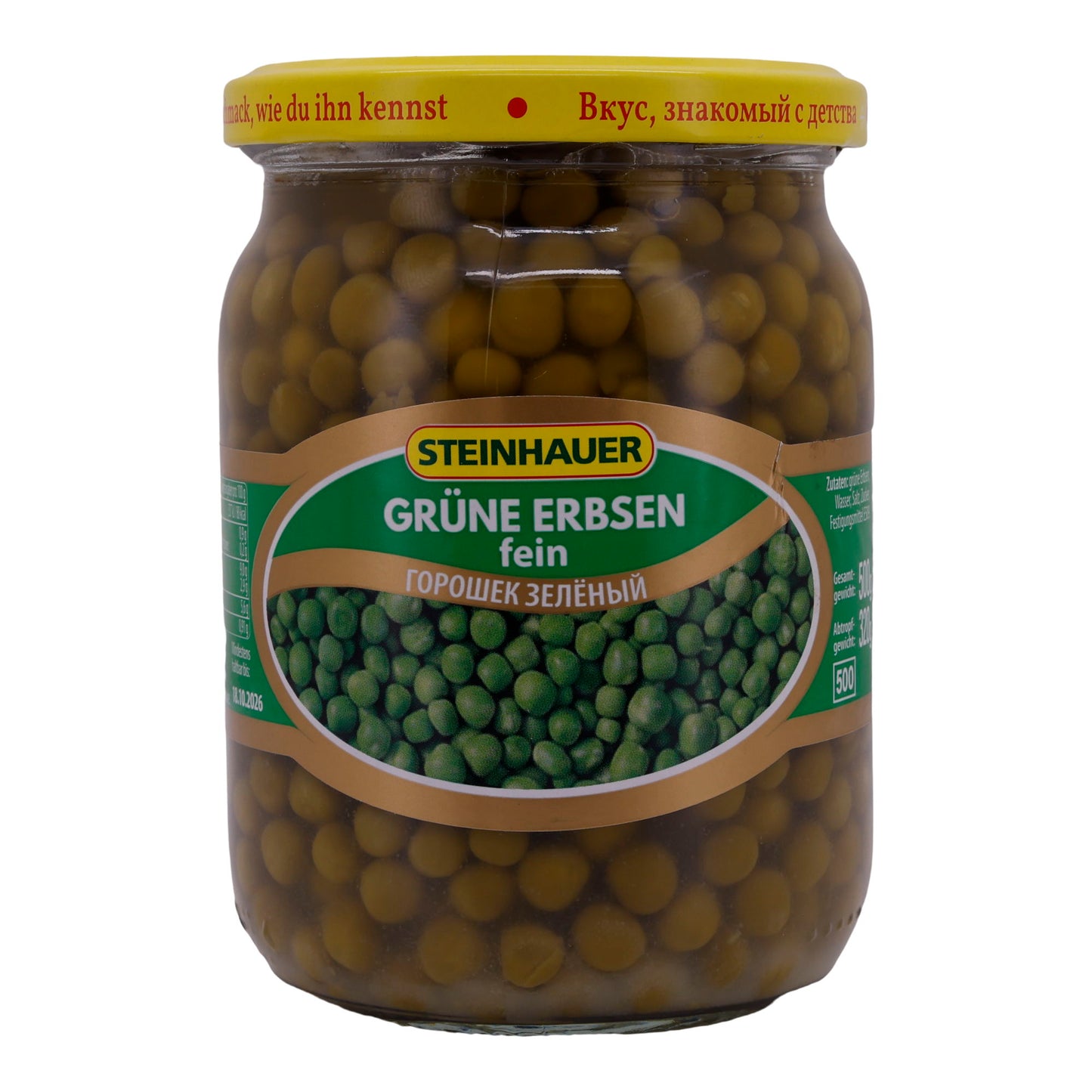 Groene Erwten Steinhauer | Fijn | Natuurlijke Smaak, hoogwaardige glazen verpakking | 500 g