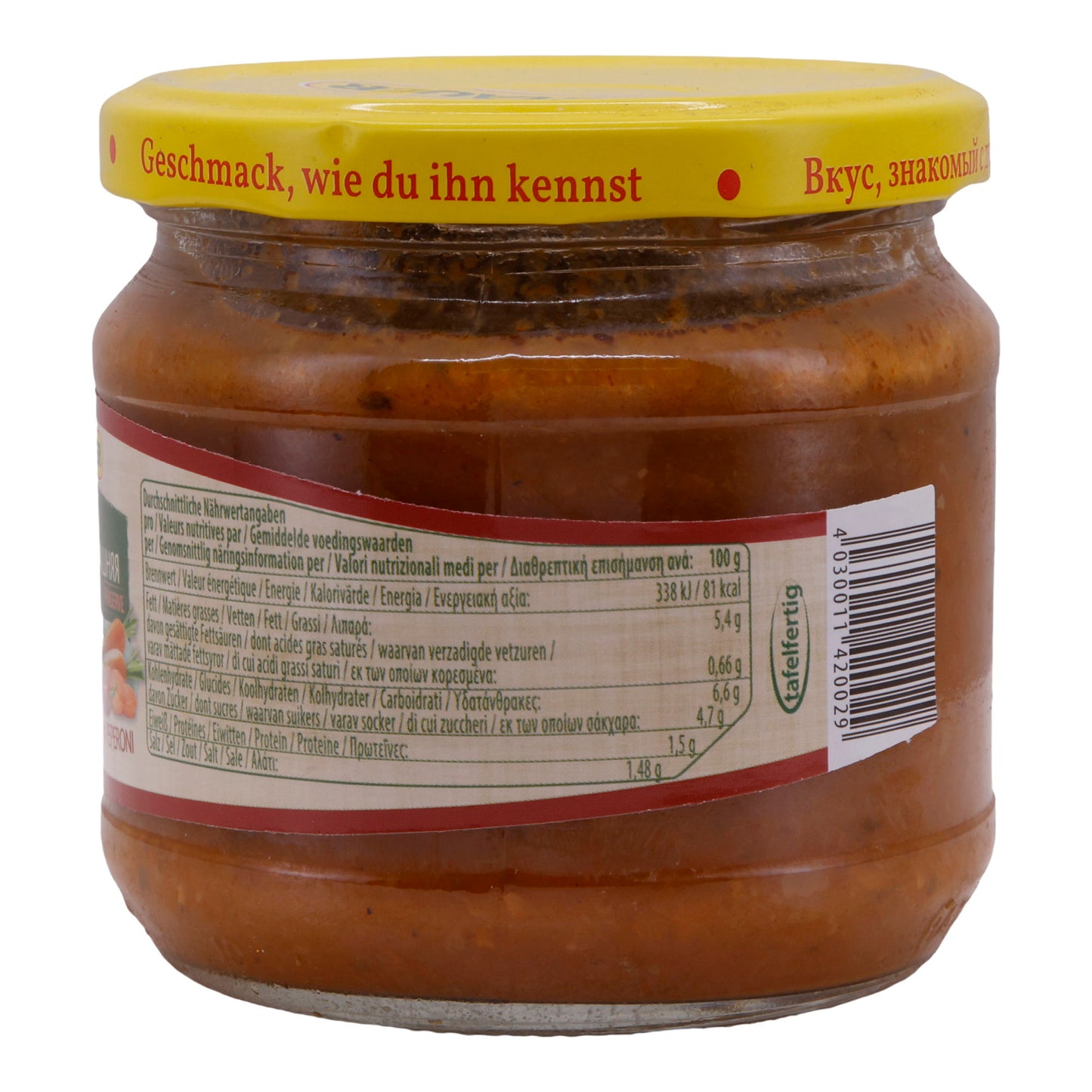 Melonenkürbispuree Steinhauer | Met Peperoni | Pittige veganistische specialiteit | 370 g