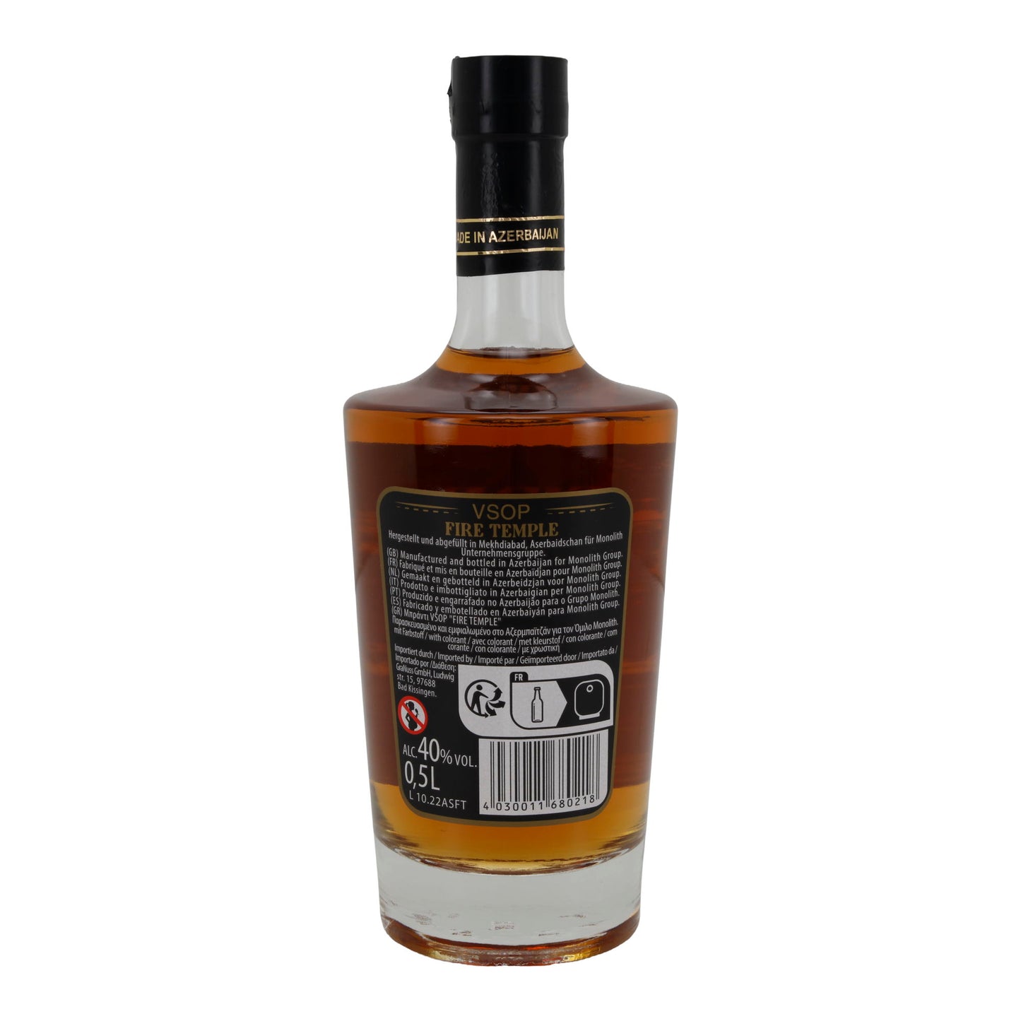 VSOP Brandy aus Aserbaidschan Baku Magic Fire Temple | Alkohol | 1 l Flasche