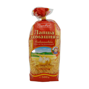 Fadennudeln DomArt | Traditionelle Eiernudeln | Aus Hartweizengrieß | 500 g DomArt