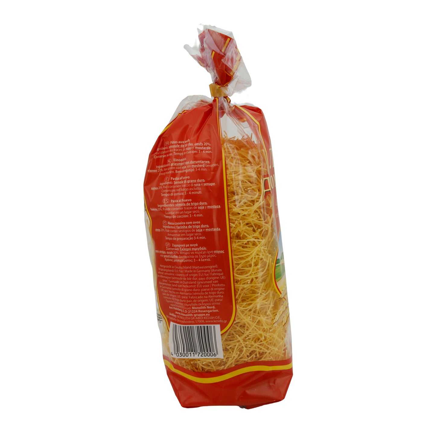 Fadennudeln DomArt | Traditionele eiernudels | Van harde tarwegries | 500 g