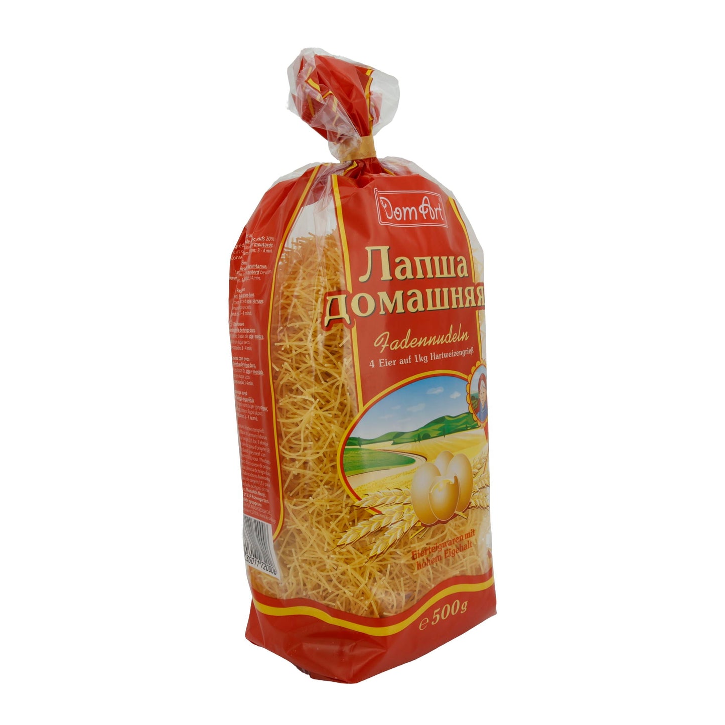 Fadennudeln DomArt | Traditionelle Eiernudeln | Aus Hartweizengrieß | 500 g DomArt