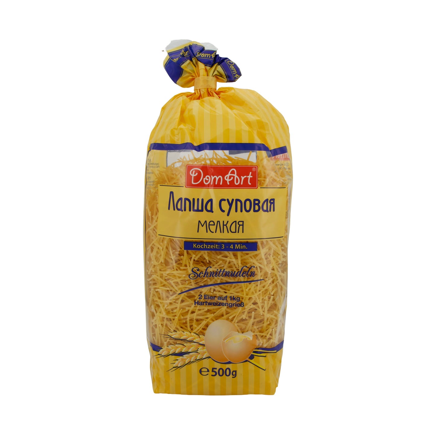 Nudeln DomArt | Soepnoedel | Fijne eiernoedels van harde tarwegries | 500 g