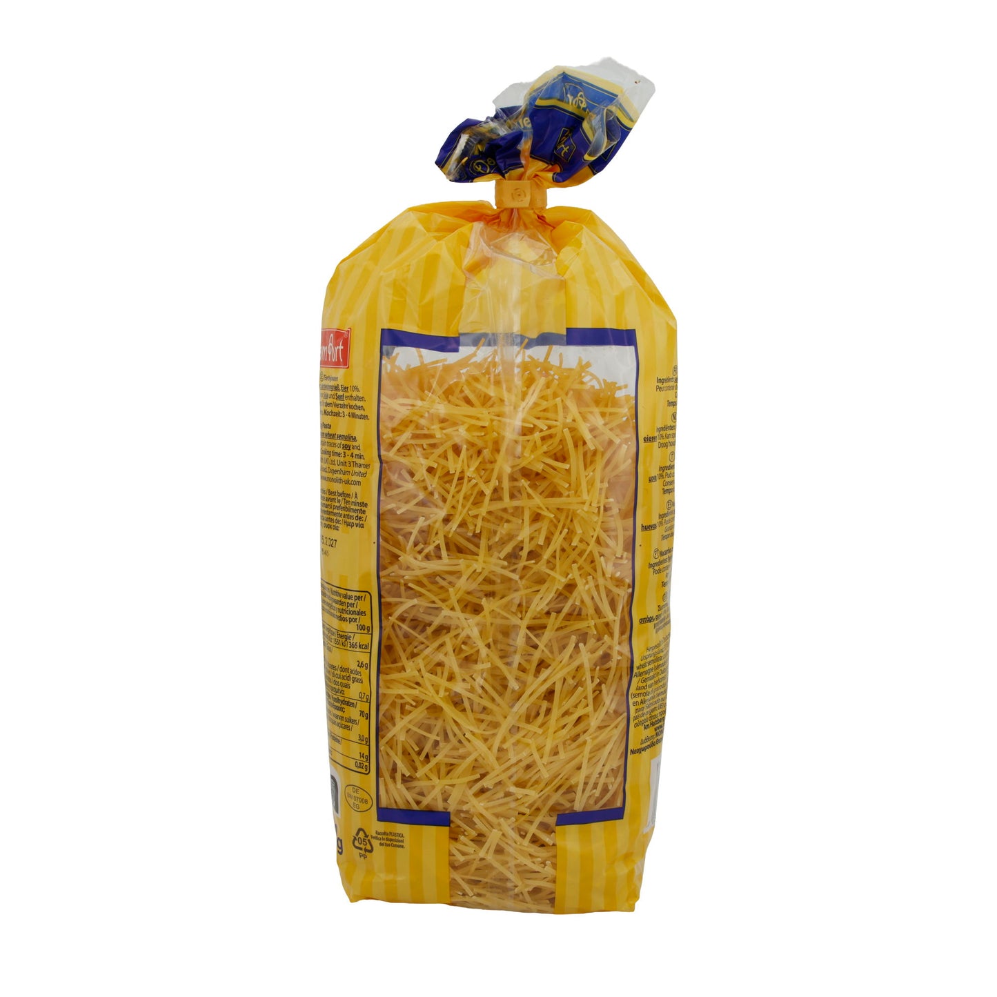 Nudeln DomArt | Soepnoedel | Fijne eiernoedels van harde tarwegries | 500 g