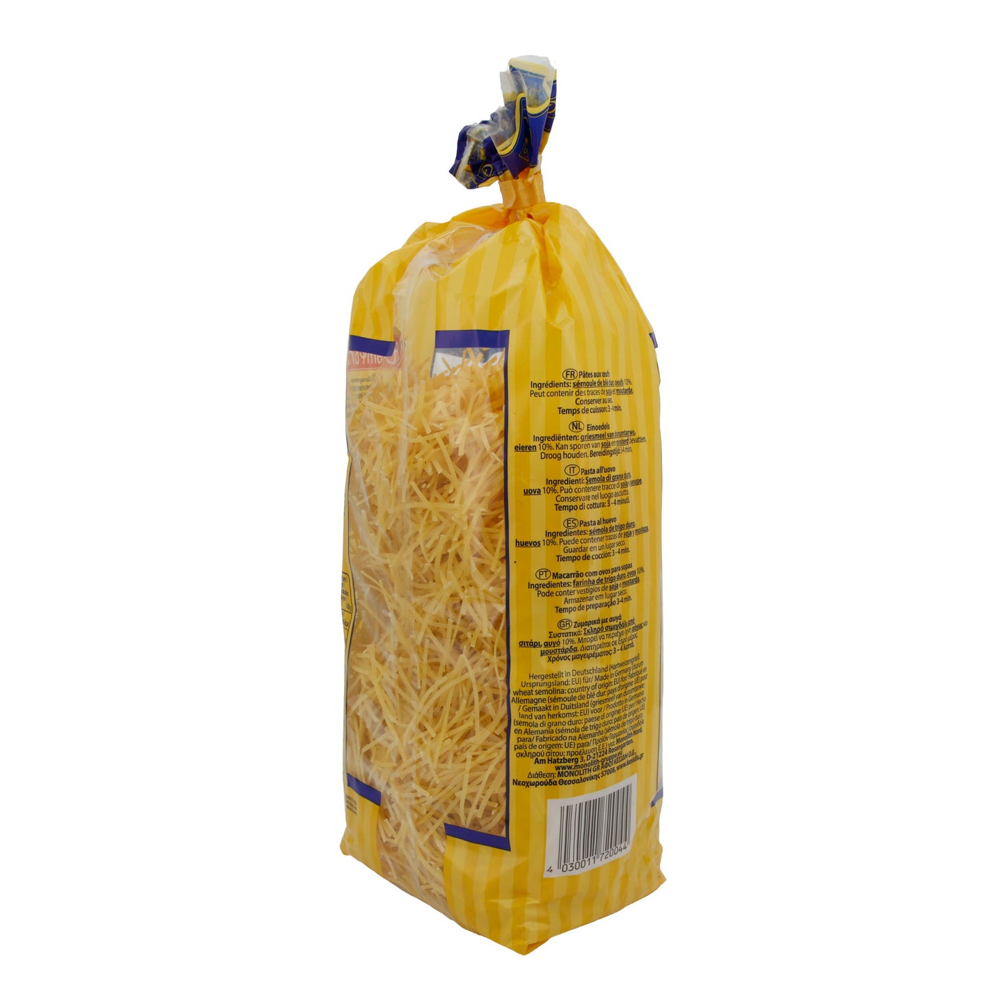 Nudeln DomArt | Soepnoedel | Fijne eiernoedels van harde tarwegries | 500 g
