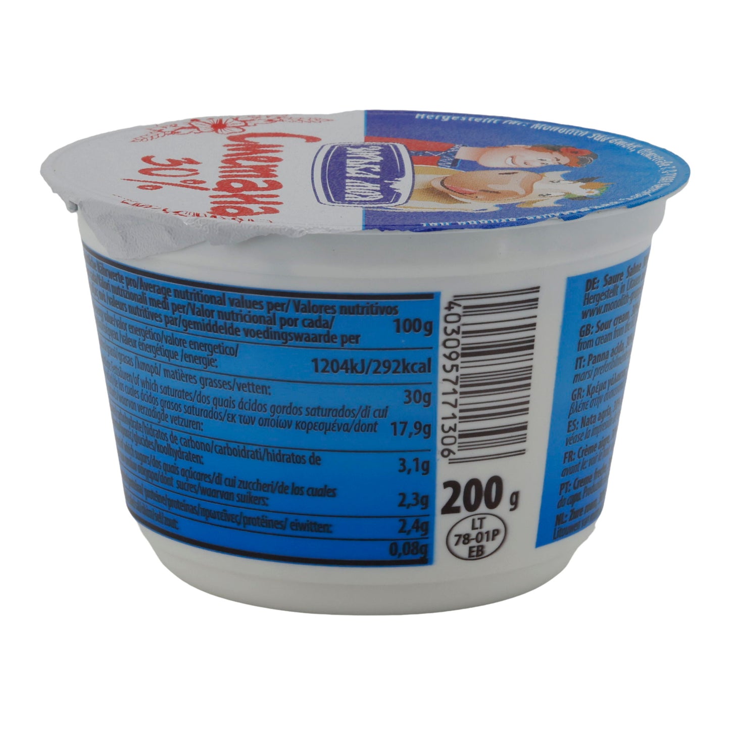 Saure Sahne | Saure Sahne 30 % Fett | Cremig und vielseitig | 200 g Becher