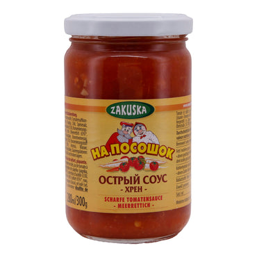Tomatensauce Zakuska | Scharf mit Meerrettich | Intensiver Geschmack | 300 g ZAKUSKA