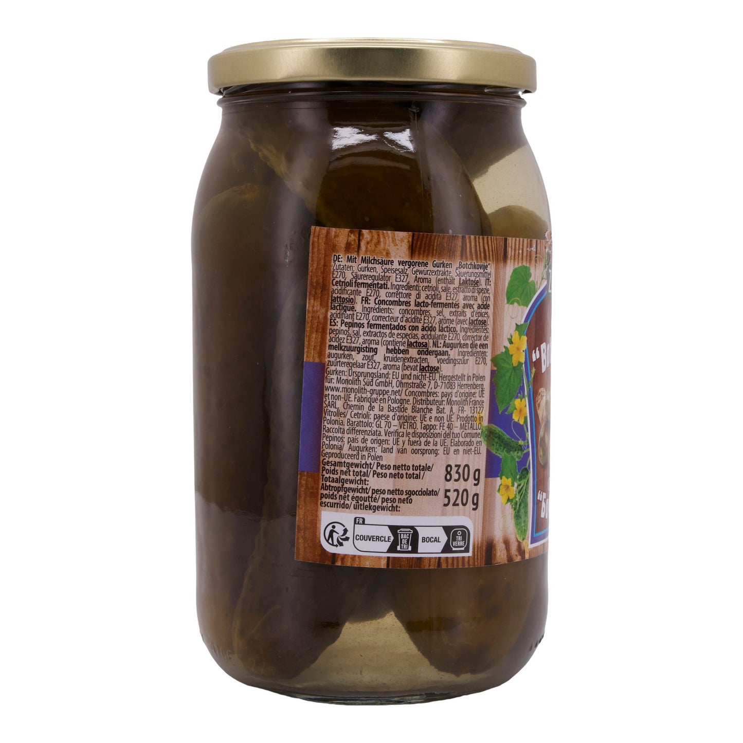 Cetrioli Zakuska | Botchkovije | Tradizionalmente sottaceto | 830g (520g peso sgocciolato)