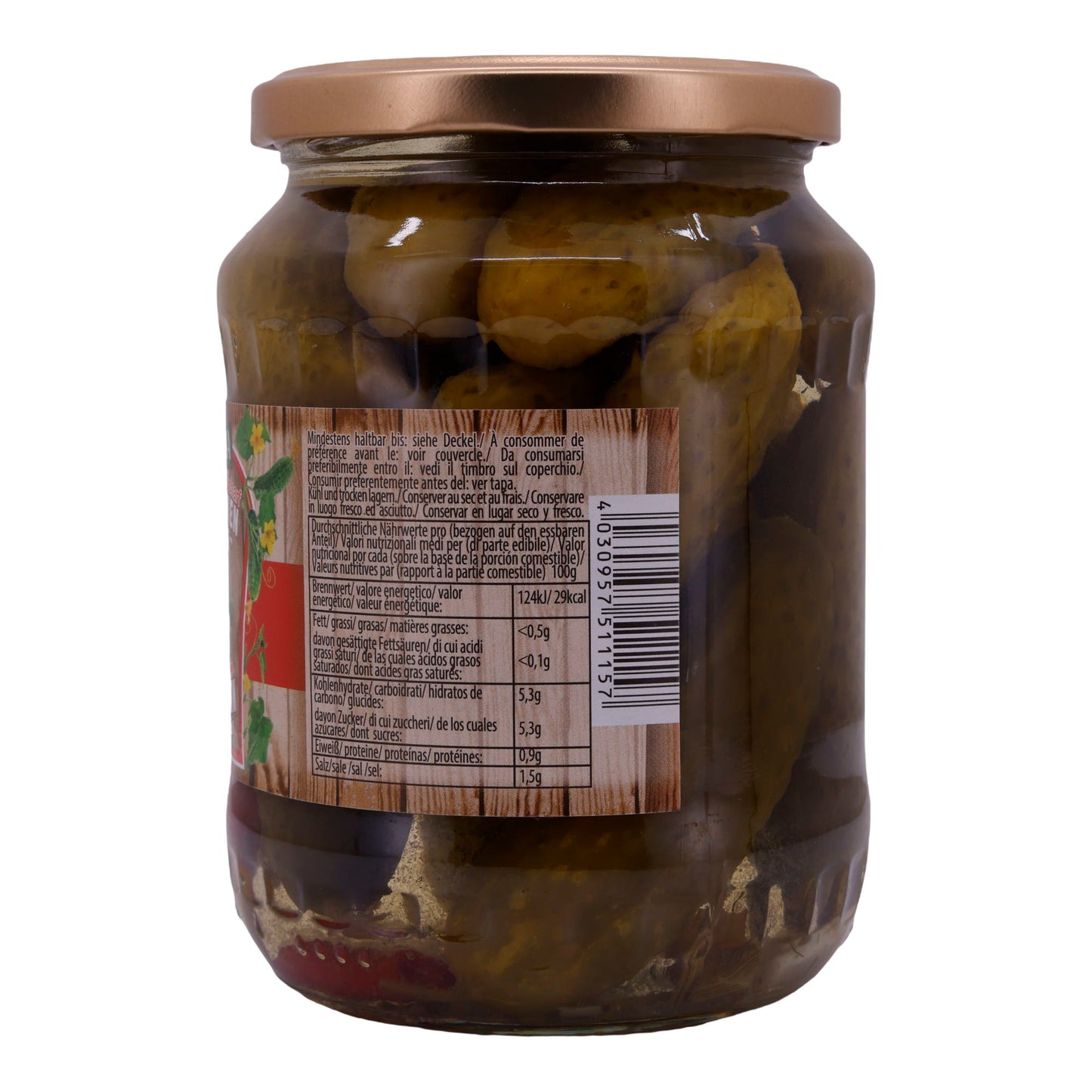 Gurken Zakoska | Mini-komkommers Hrustiki Pittig | Met chilipepers, pittig | 670g