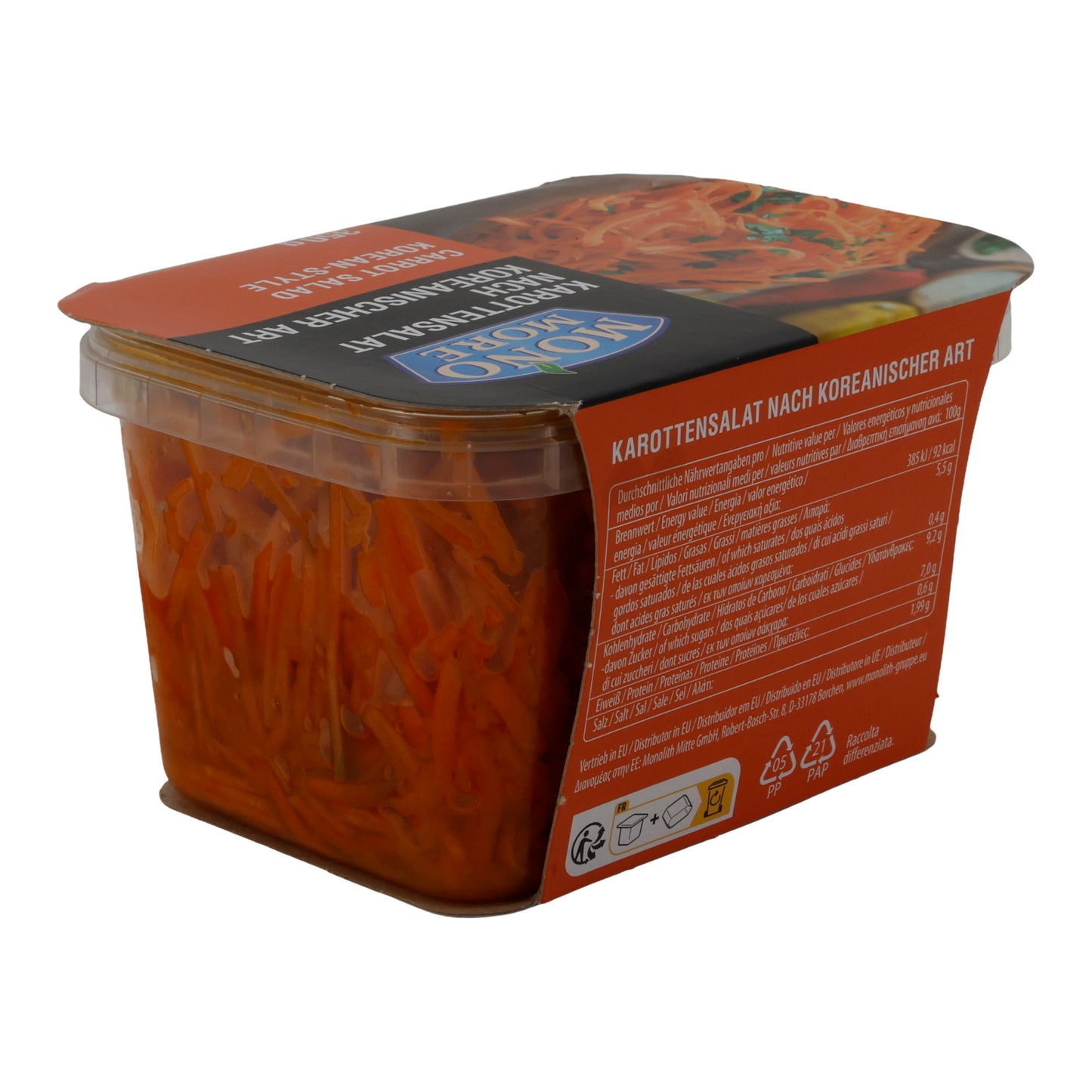 Salat Mono More Salade de carottes à la coréenne | Salade | Épicée et aromatique | 350 g